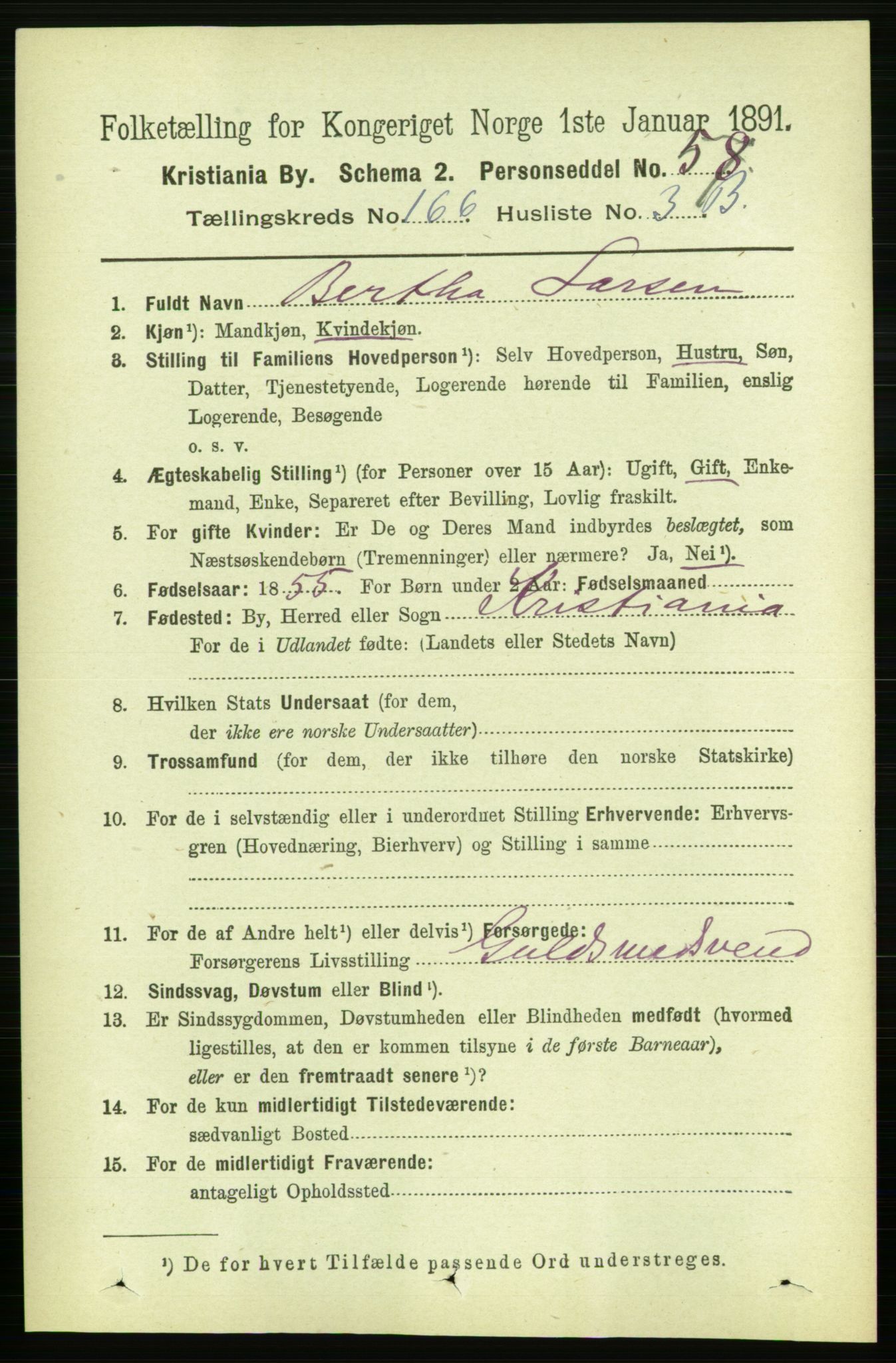 RA, 1891 census for 0301 Kristiania, 1891, p. 96385