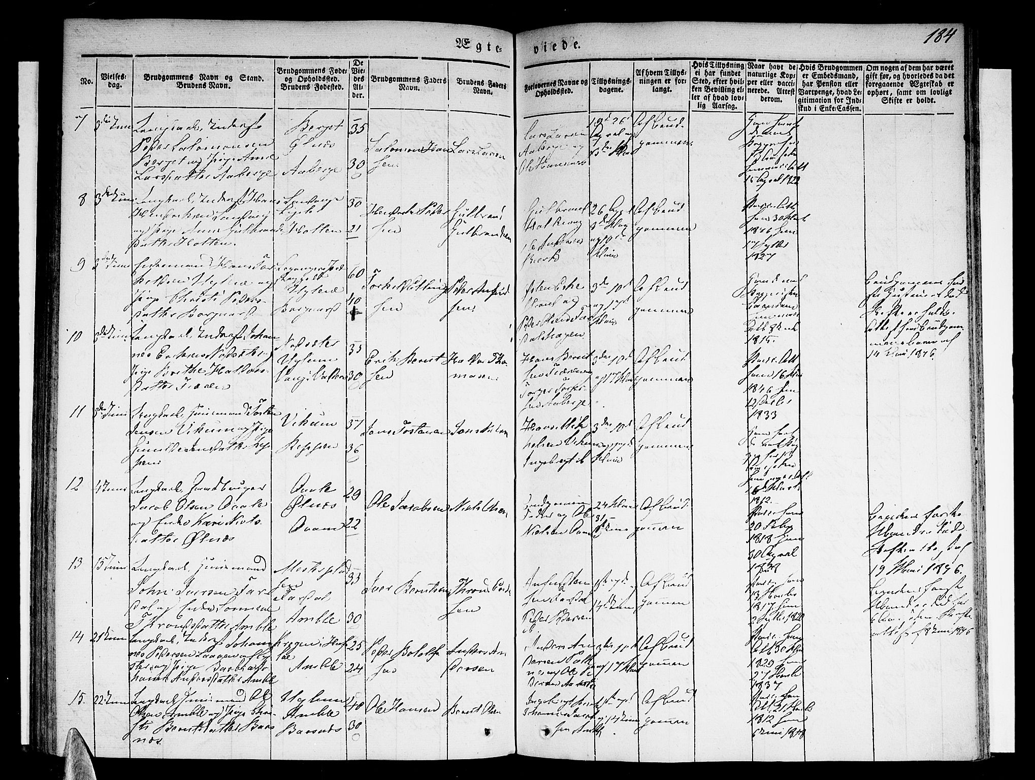 Sogndal sokneprestembete, AV/SAB-A-81301/H/Haa/Haaa/L0011: Parish register (official) no. A 11, 1839-1847, p. 184