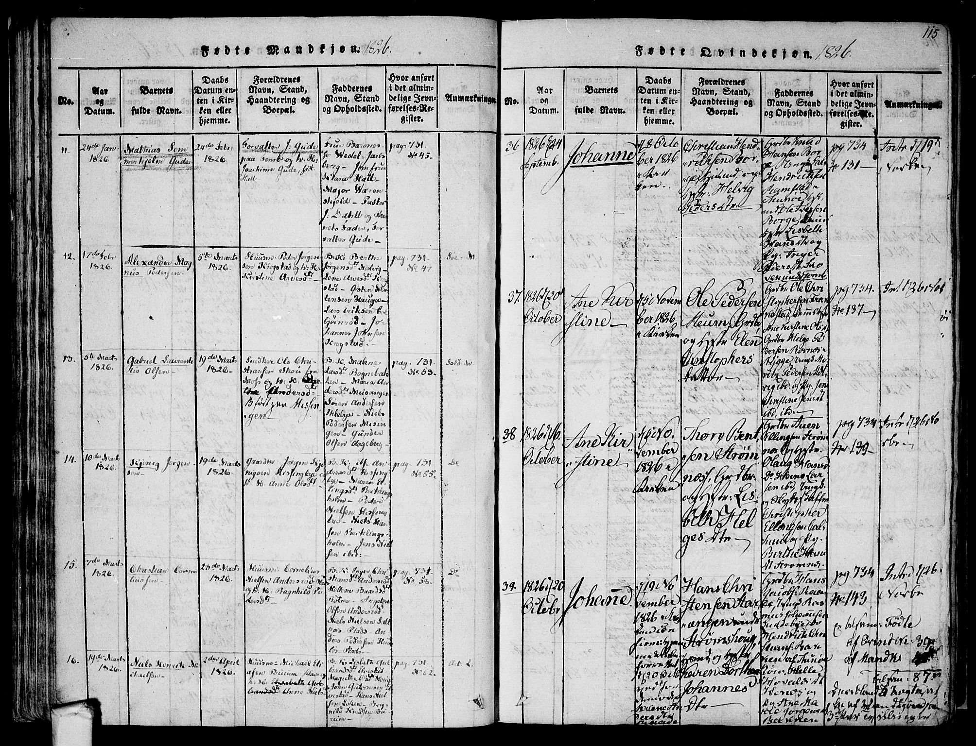 Råde prestekontor kirkebøker, SAO/A-2009/F/Fa/L0004: Parish register (official) no. 4, 1814-1830, p. 114-115