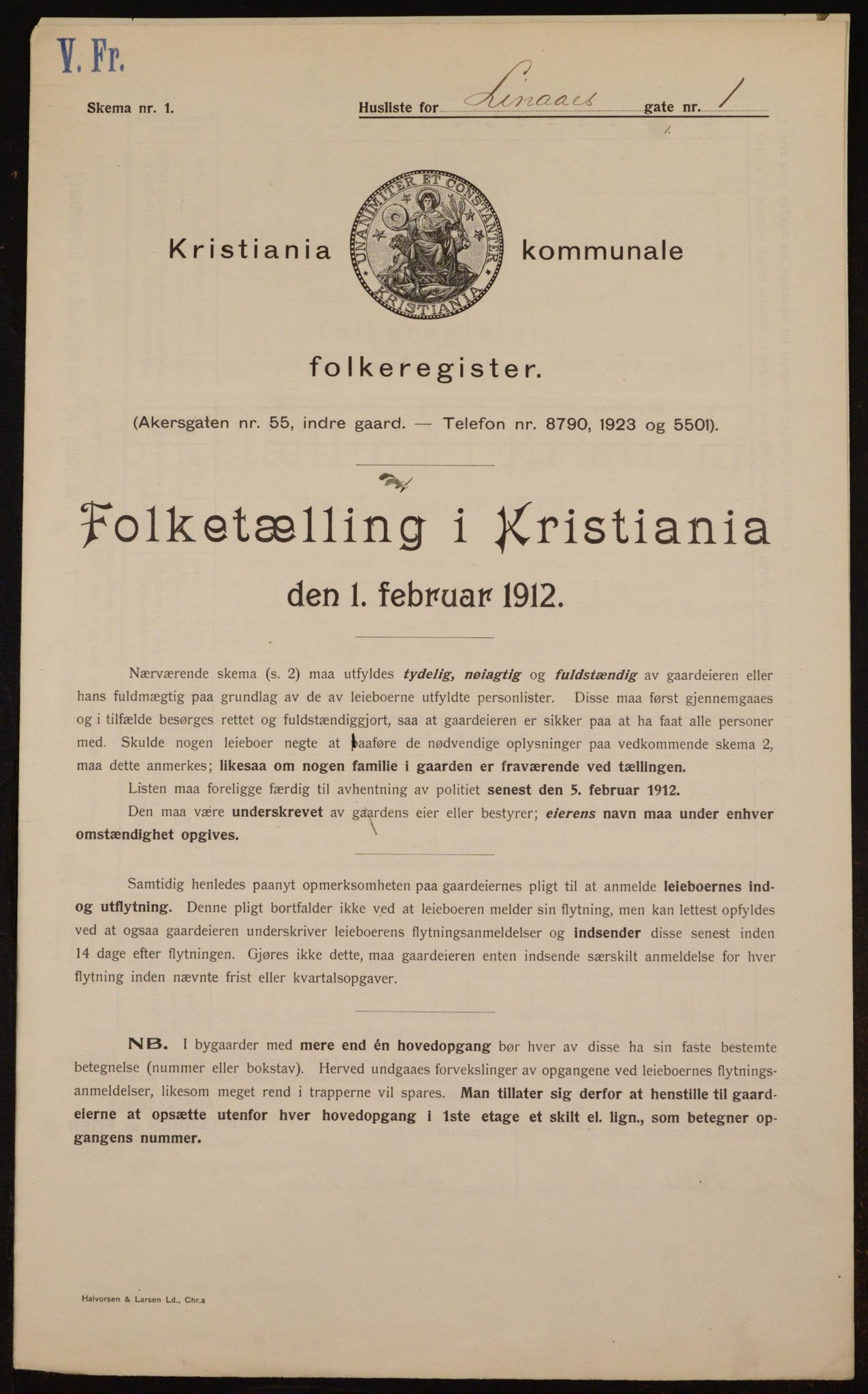 OBA, Municipal Census 1912 for Kristiania, 1912, p. 58139