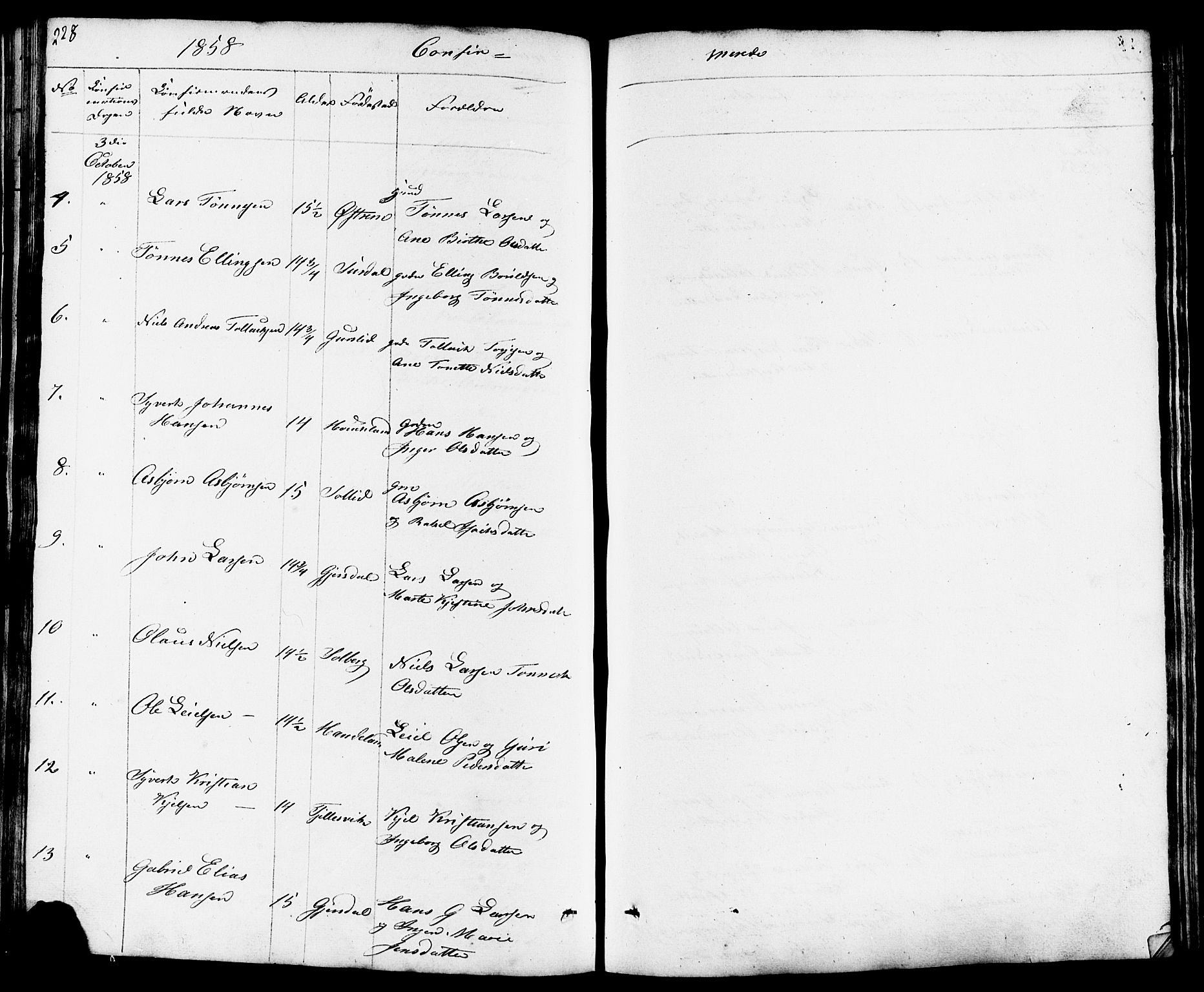 Lund sokneprestkontor, AV/SAST-A-101809/S07/L0003: Parish register (copy) no. B 3, 1848-1885, p. 228