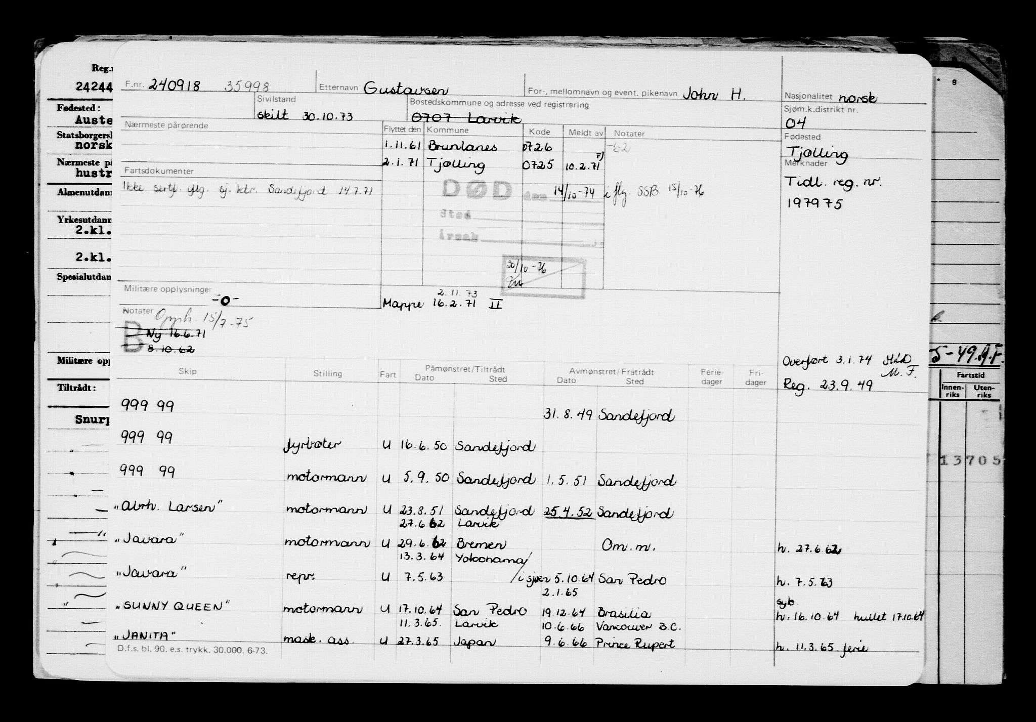 Direktoratet for sjømenn, AV/RA-S-3545/G/Gb/L0162: Hovedkort, 1918, p. 581