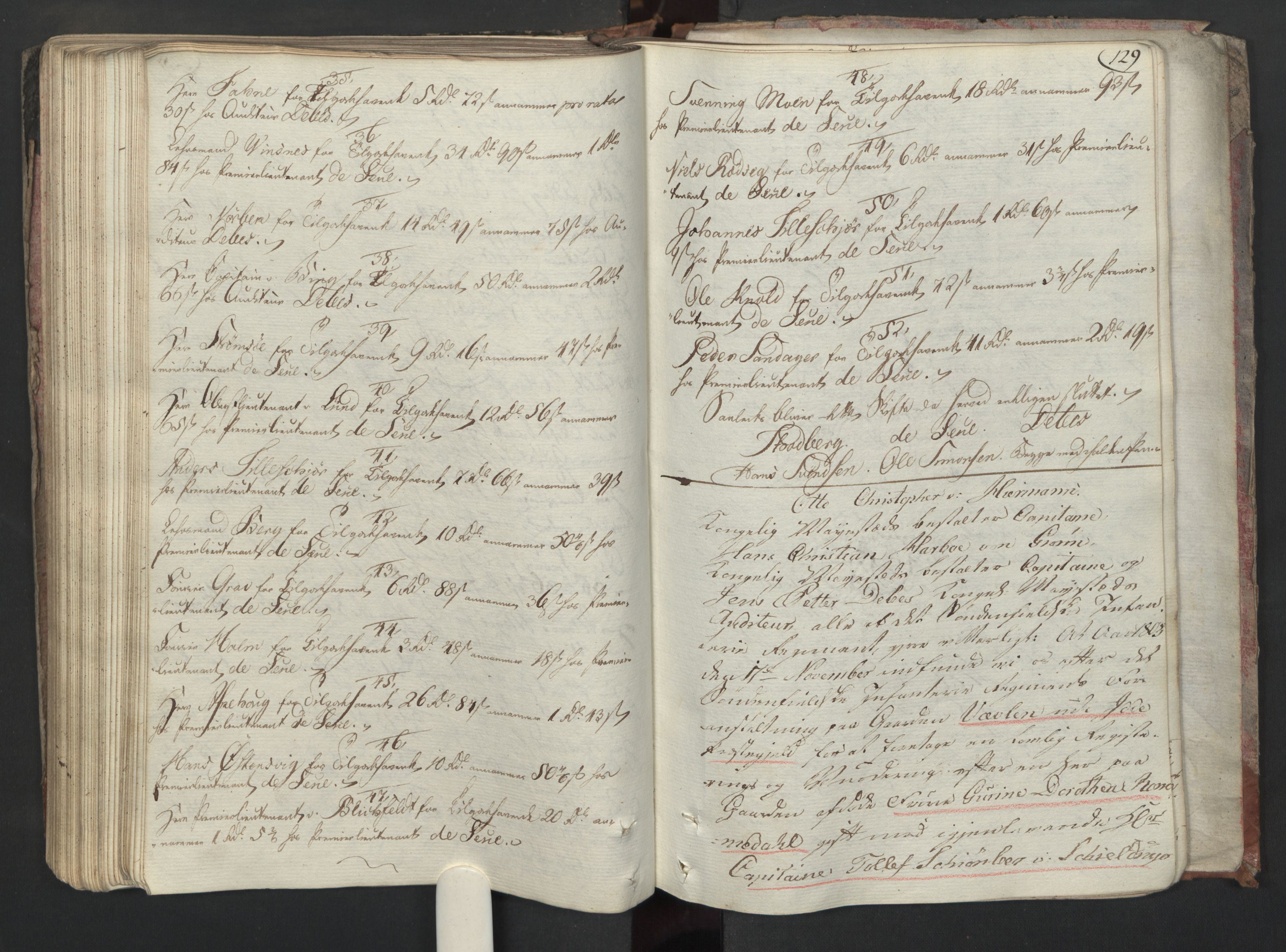 Forsvaret, Generalauditøren, AV/RA-RAFA-1772/F/Fj/Fjc/L0009: Skifteprotokol for det søndenfjeldske inf. reg.s nationale batailloner, 1789-1807, p. 128b-129a