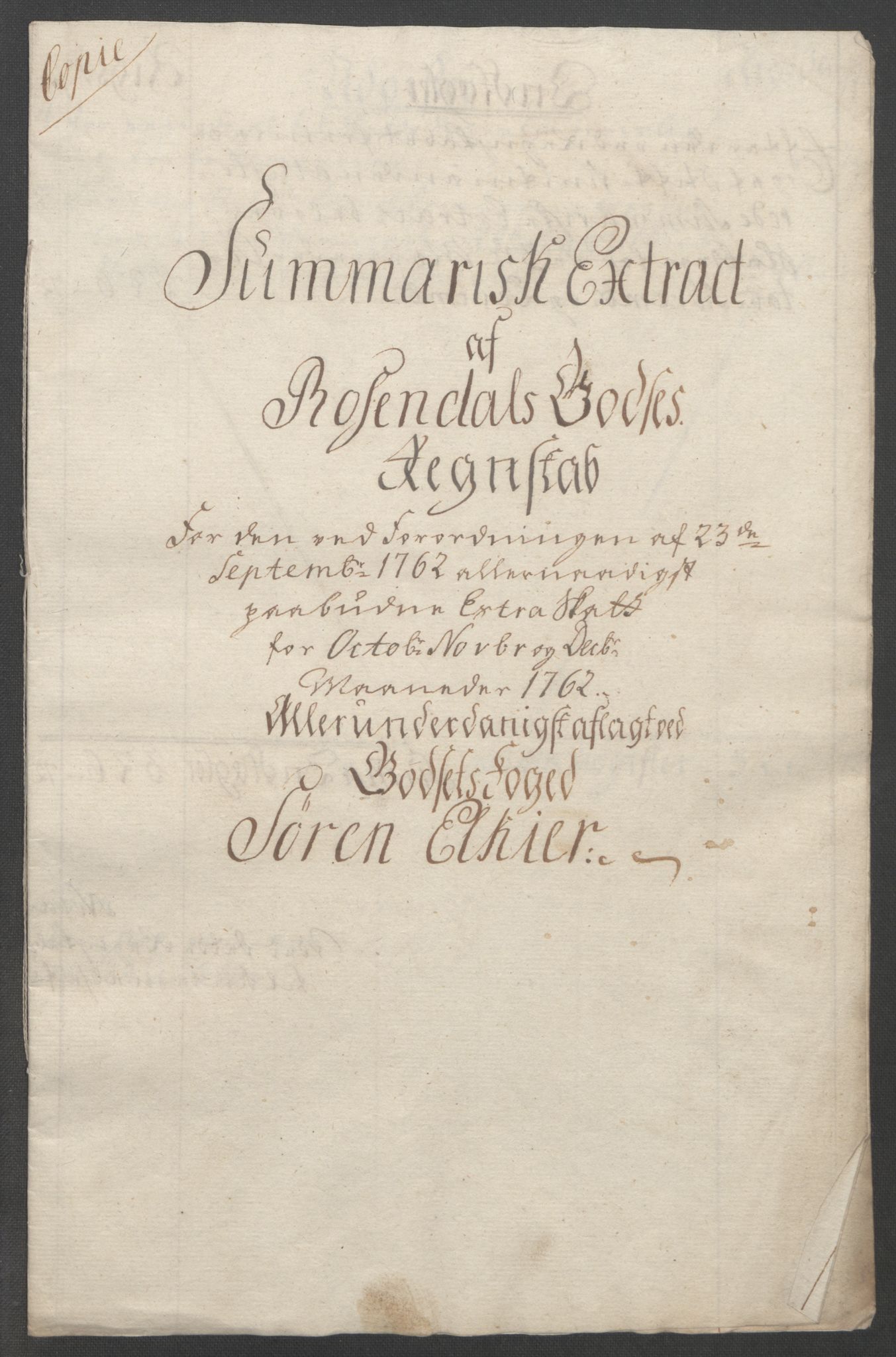 Rentekammeret inntil 1814, Reviderte regnskaper, Fogderegnskap, AV/RA-EA-4092/R49/L3157: Ekstraskatten Rosendal Baroni, 1762-1772, p. 7