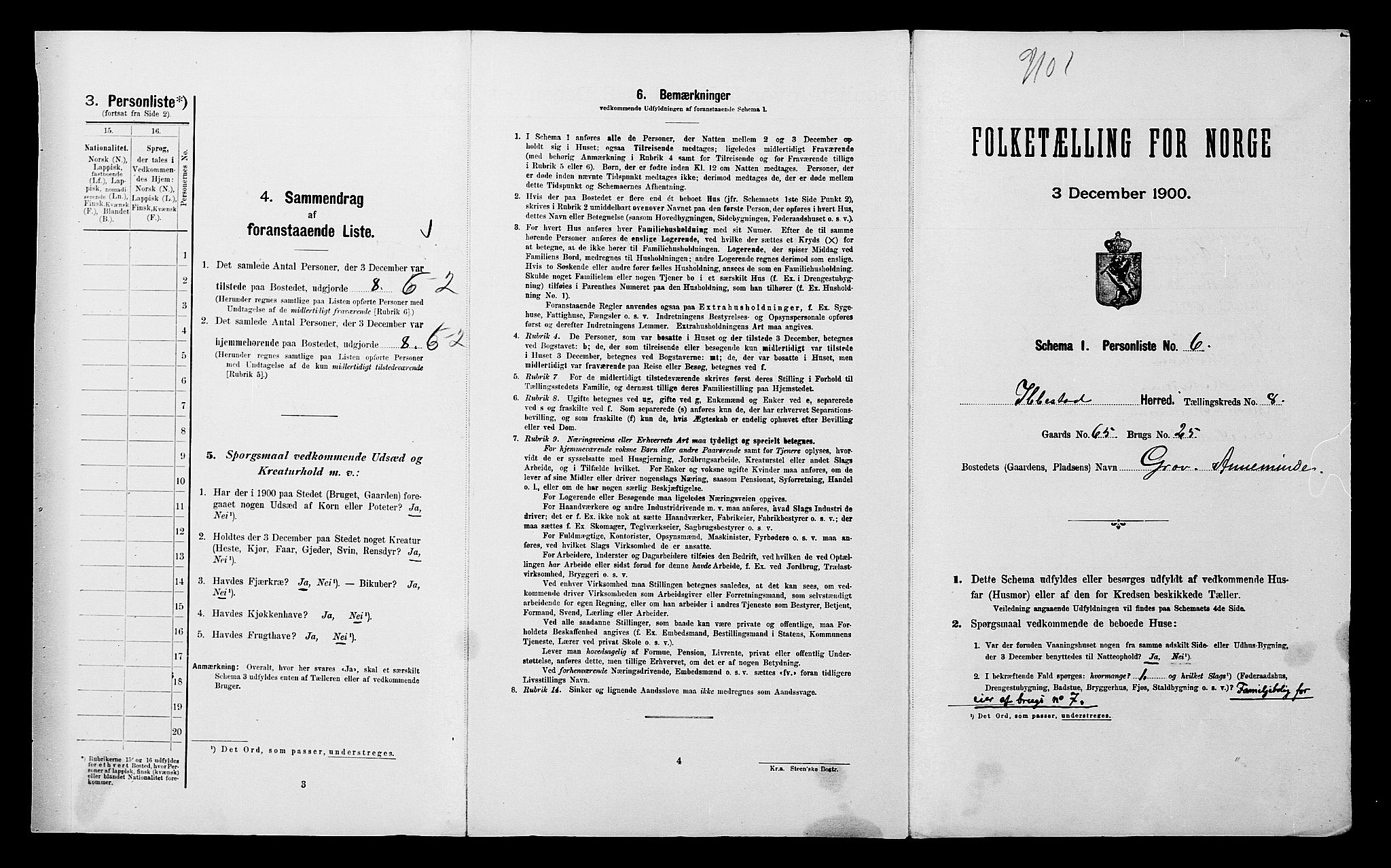 SATØ, 1900 census for Ibestad, 1900, p. 1078