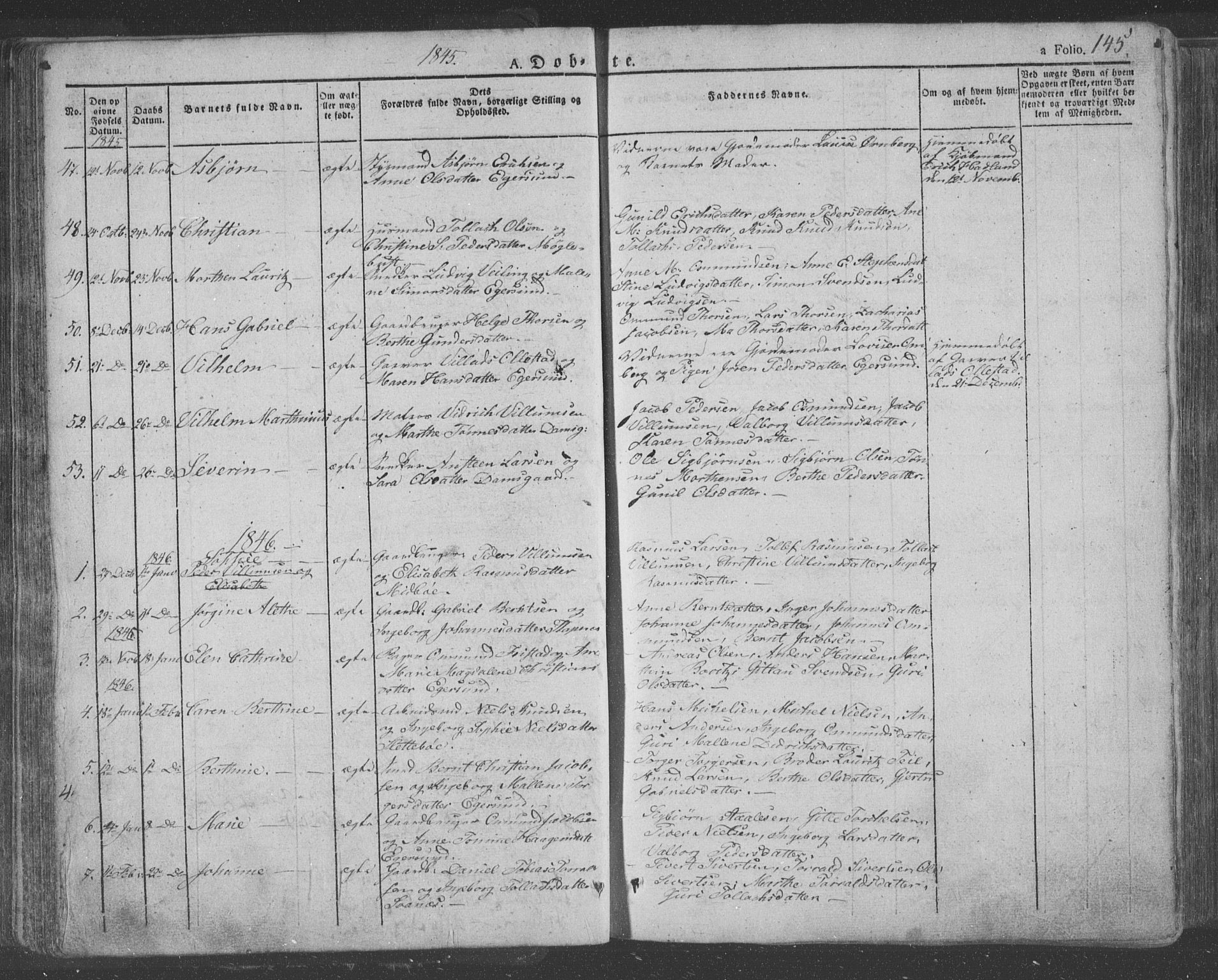 Eigersund sokneprestkontor, SAST/A-101807/S08/L0009: Parish register (official) no. A 9, 1827-1850, p. 145