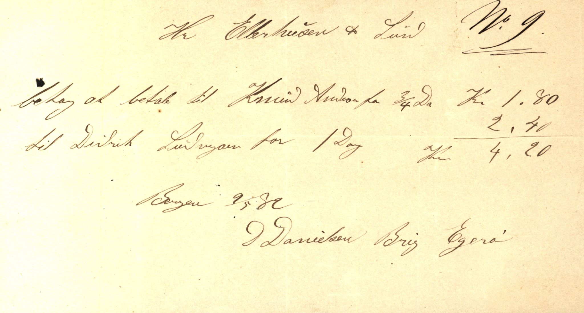Pa 63 - Østlandske skibsassuranceforening, VEMU/A-1079/G/Ga/L0015/0003: Havaridokumenter / Egerøen, 1882