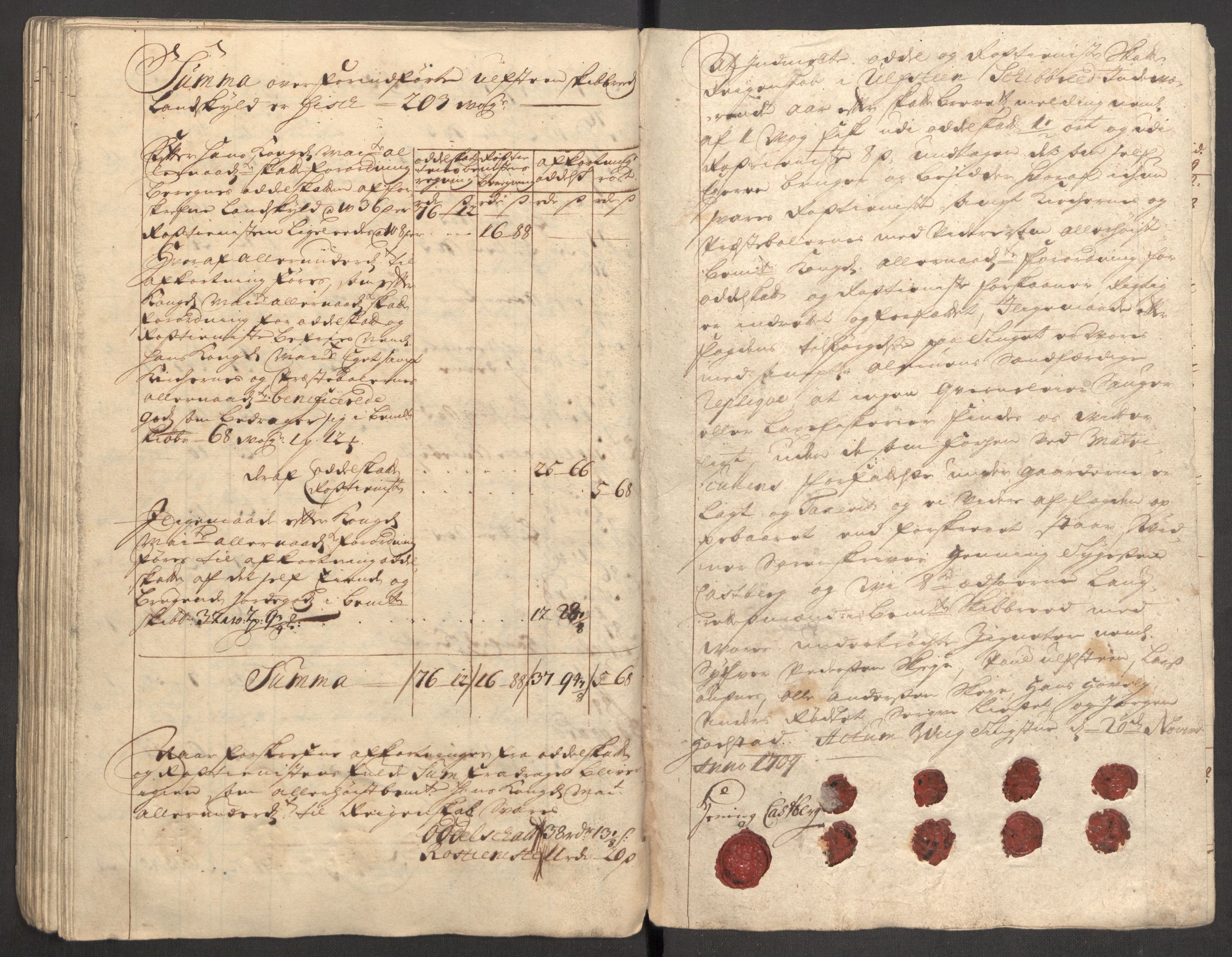 Rentekammeret inntil 1814, Reviderte regnskaper, Fogderegnskap, AV/RA-EA-4092/R54/L3562: Fogderegnskap Sunnmøre, 1708-1709, p. 337