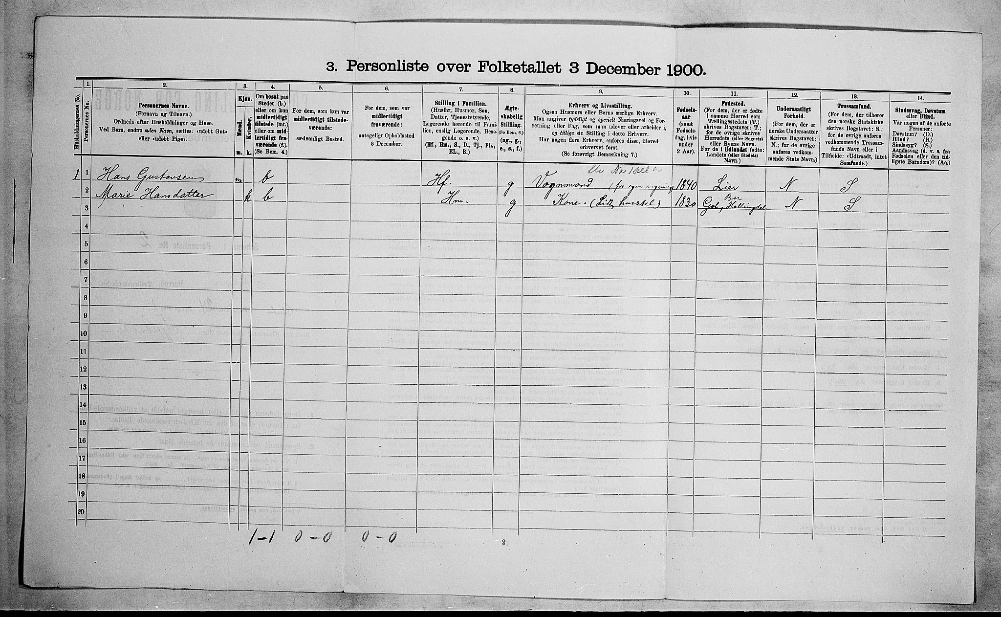 RA, 1900 census for Skoger, 1900, p. 605