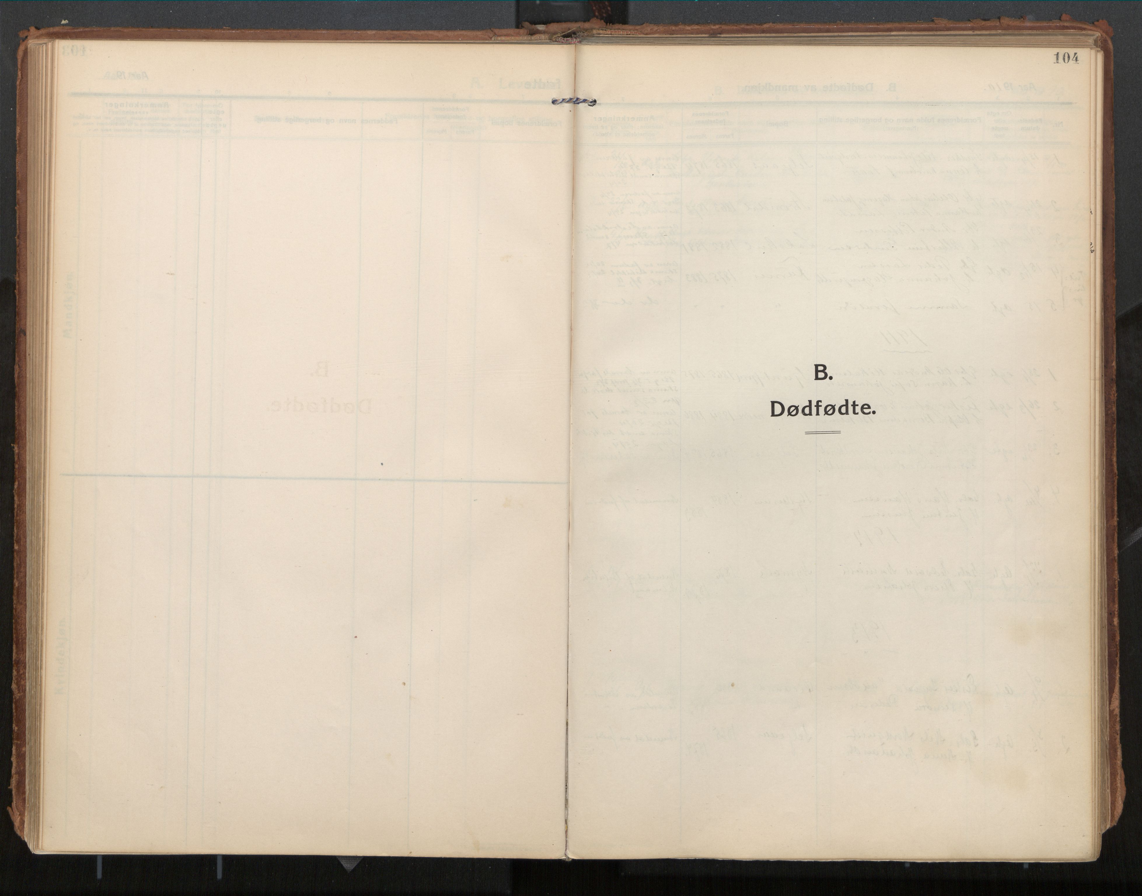 Ministerialprotokoller, klokkerbøker og fødselsregistre - Nordland, SAT/A-1459/854/L0784: Parish register (official) no. 854A07, 1910-1922, p. 104