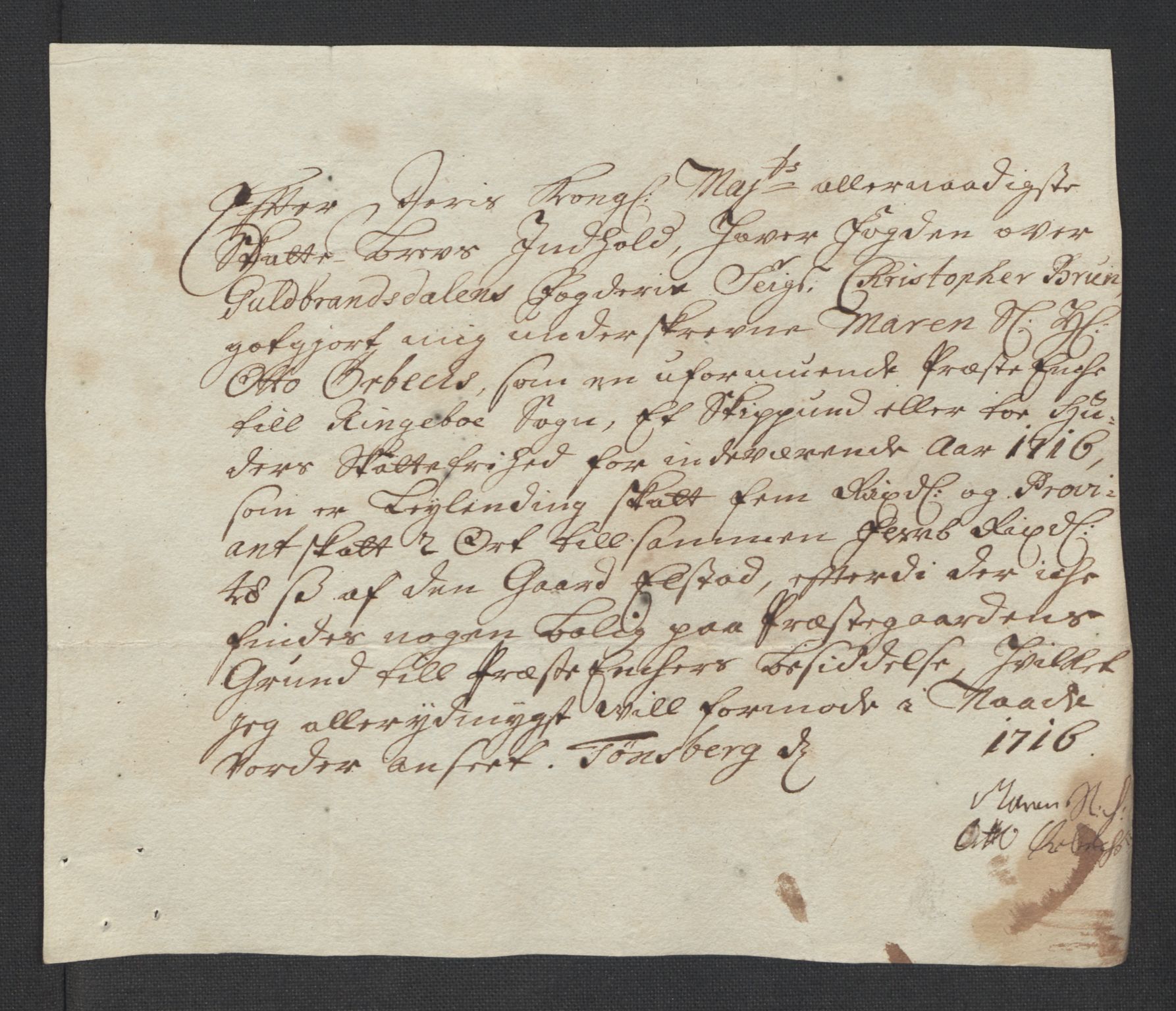 Rentekammeret inntil 1814, Reviderte regnskaper, Fogderegnskap, AV/RA-EA-4092/R17/L1186: Fogderegnskap Gudbrandsdal, 1716, p. 160