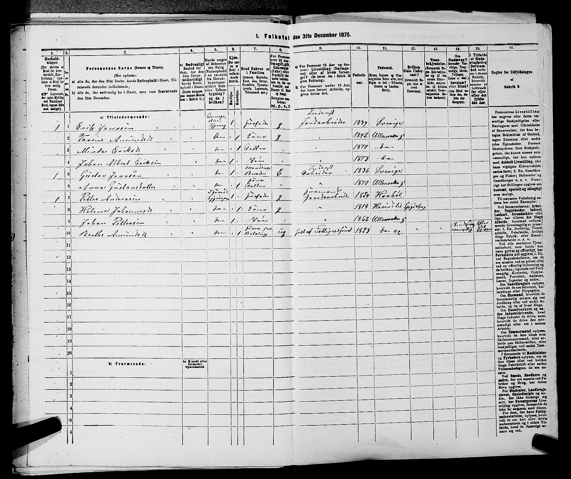 RA, 1875 census for 0235P Ullensaker, 1875, p. 159