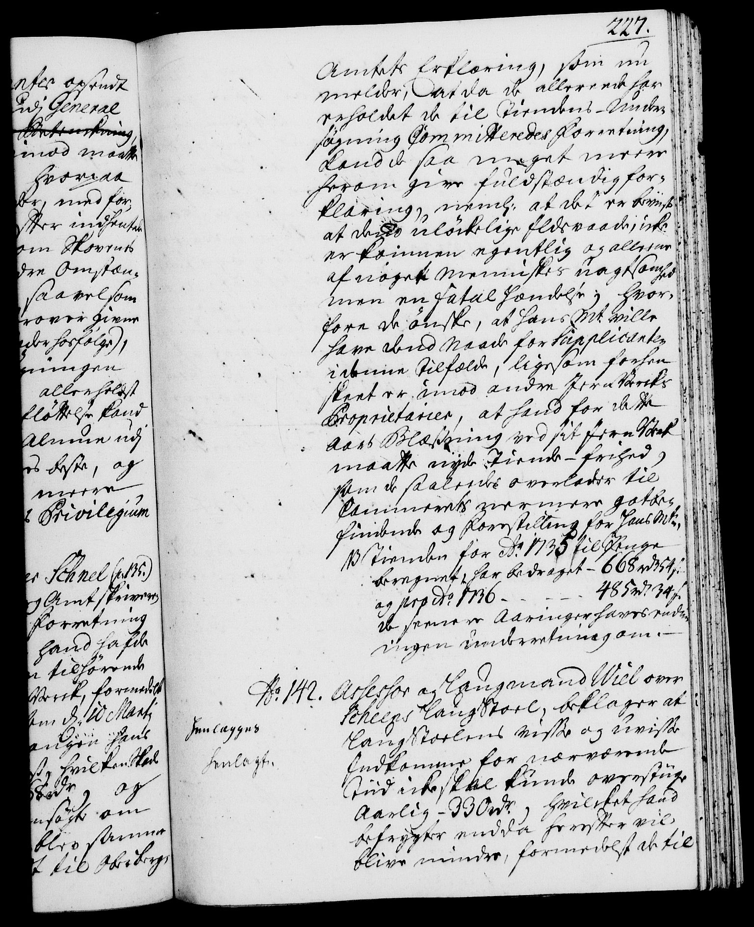 Rentekammeret, Kammerkanselliet, RA/EA-3111/G/Gh/Gha/L0021: Norsk ekstraktmemorialprotokoll (merket RK 53.66), 1739, p. 227