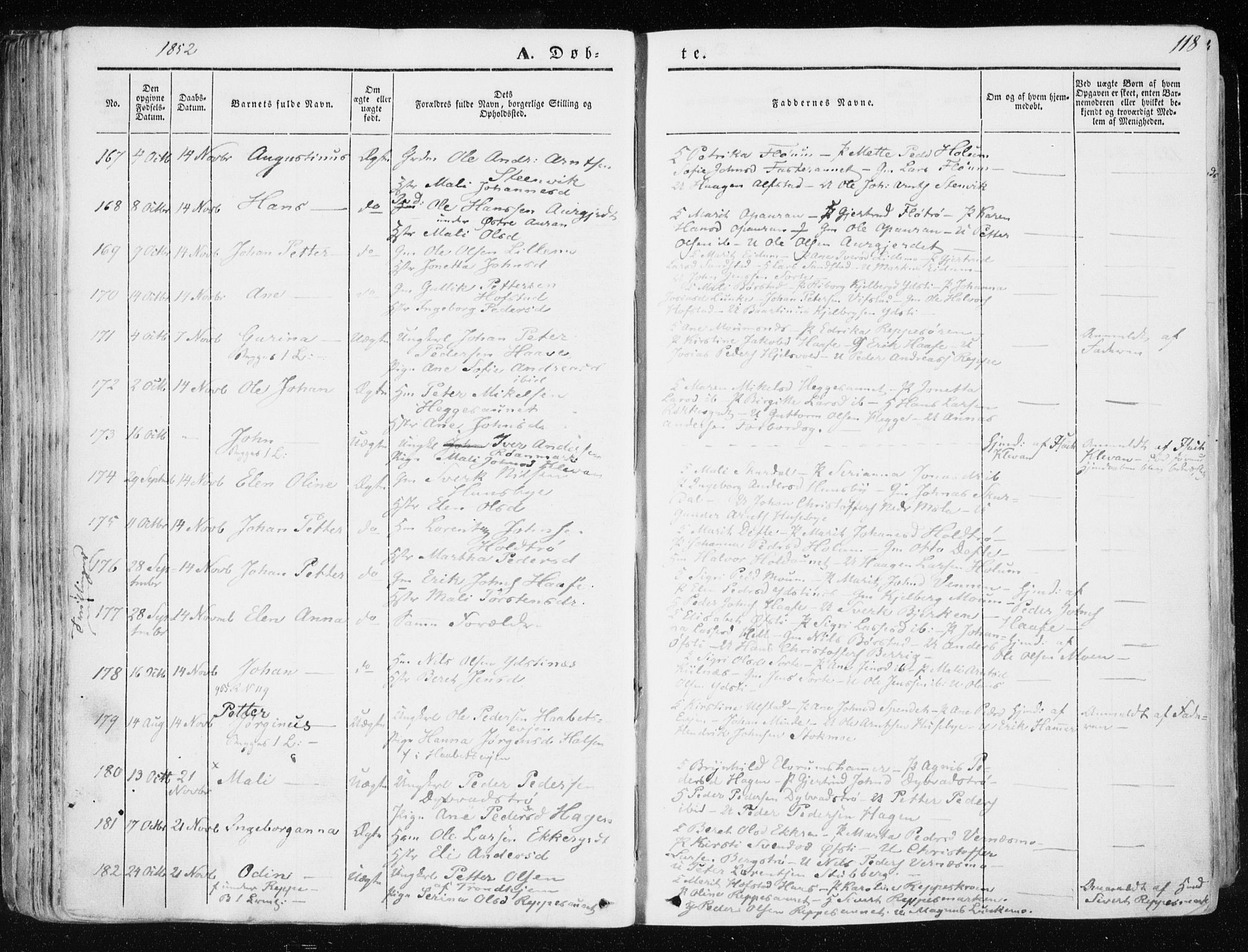 Ministerialprotokoller, klokkerbøker og fødselsregistre - Nord-Trøndelag, SAT/A-1458/709/L0074: Parish register (official) no. 709A14, 1845-1858, p. 118