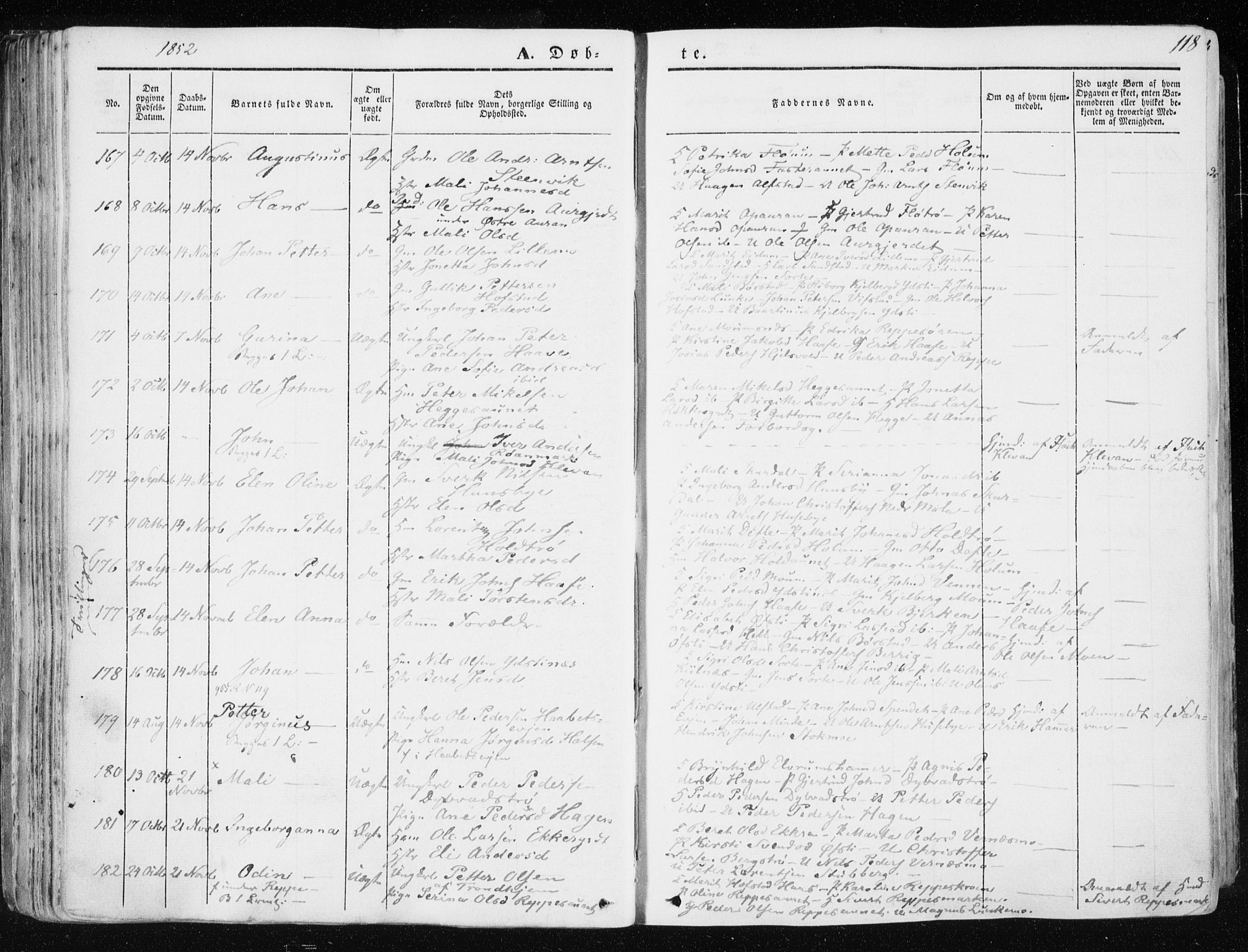 Ministerialprotokoller, klokkerbøker og fødselsregistre - Nord-Trøndelag, AV/SAT-A-1458/709/L0074: Parish register (official) no. 709A14, 1845-1858, p. 118