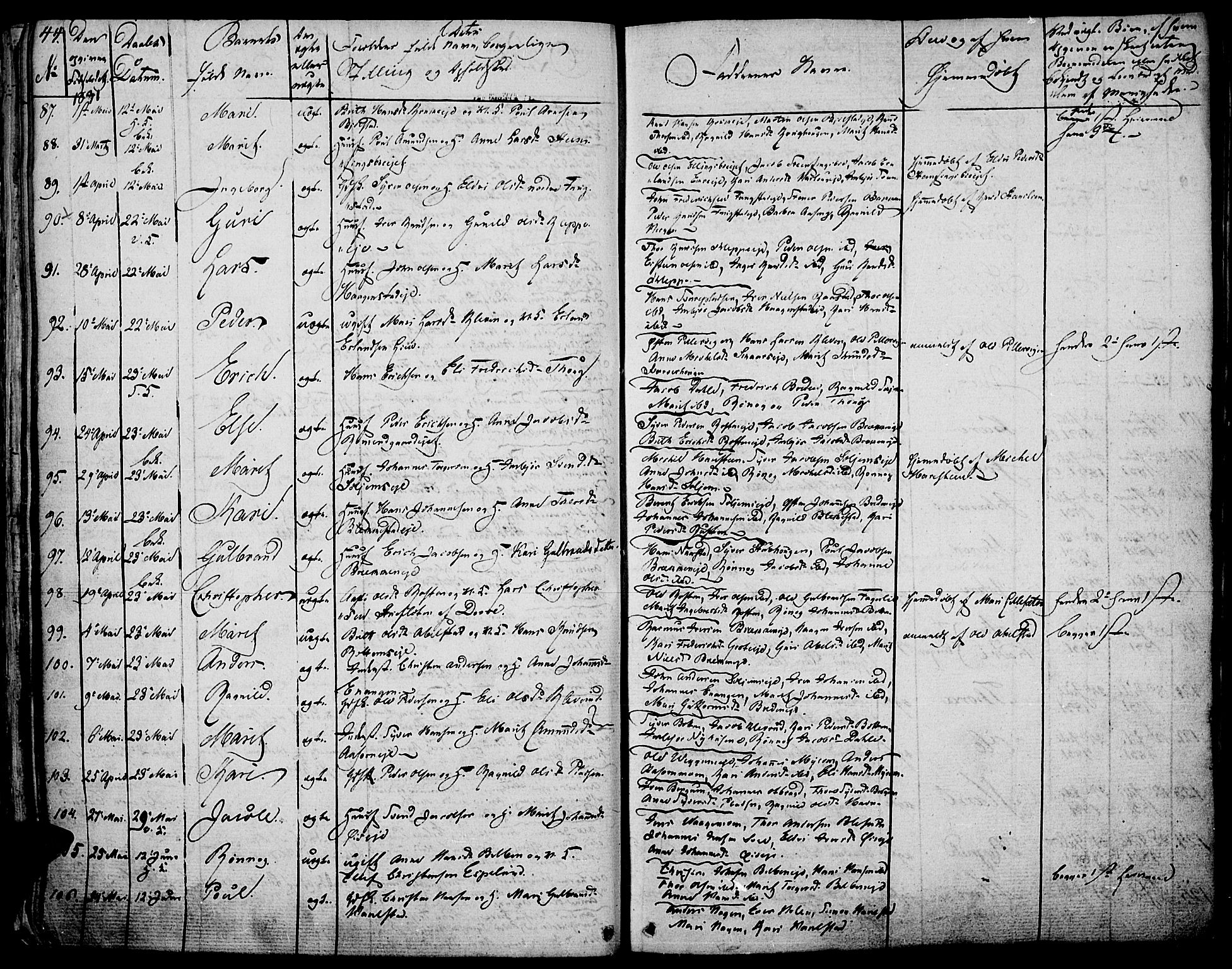 Vågå prestekontor, SAH/PREST-076/H/Ha/Haa/L0004: Parish register (official) no. 4 /1, 1827-1842, p. 44