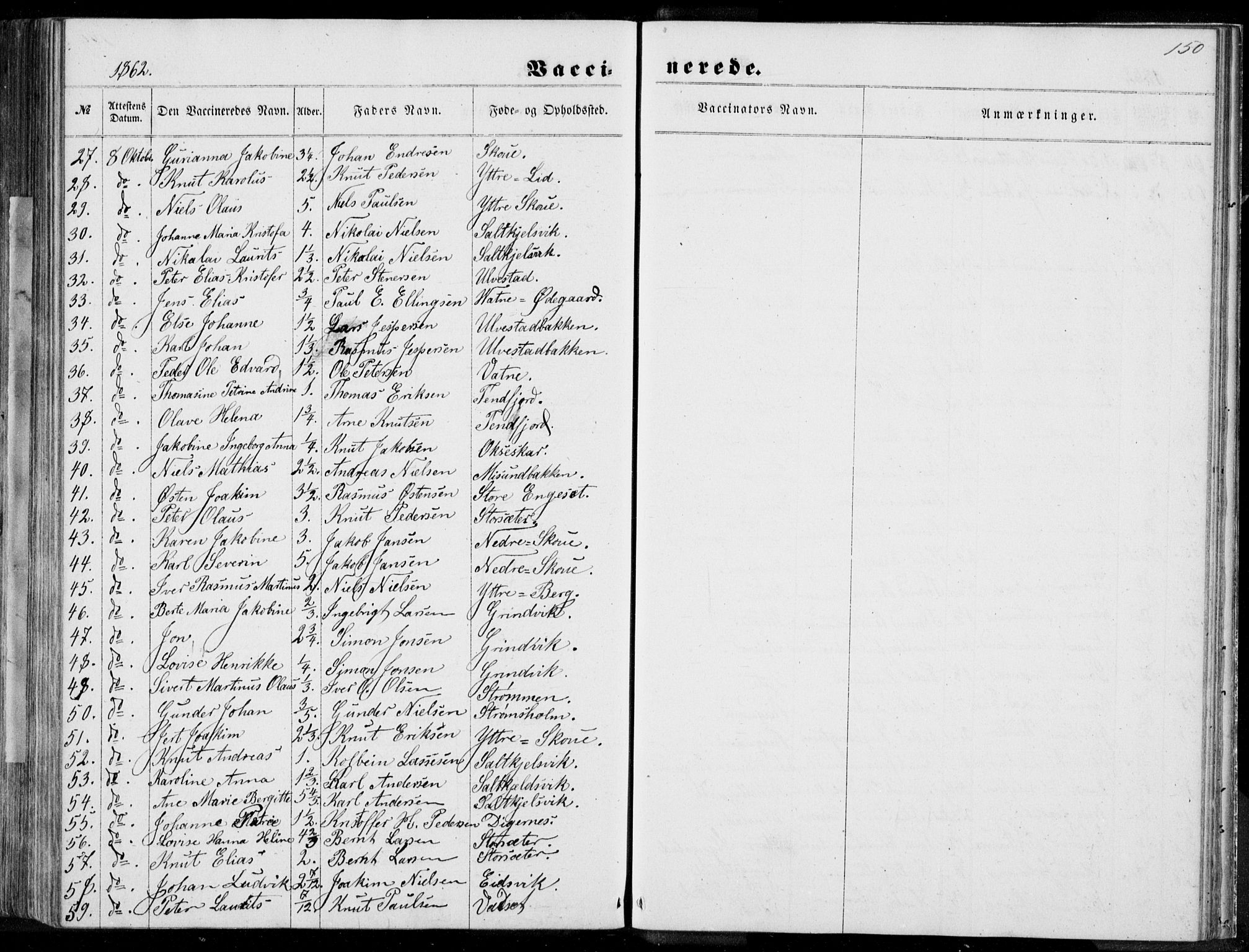 Ministerialprotokoller, klokkerbøker og fødselsregistre - Møre og Romsdal, AV/SAT-A-1454/524/L0354: Parish register (official) no. 524A06, 1857-1863, p. 150