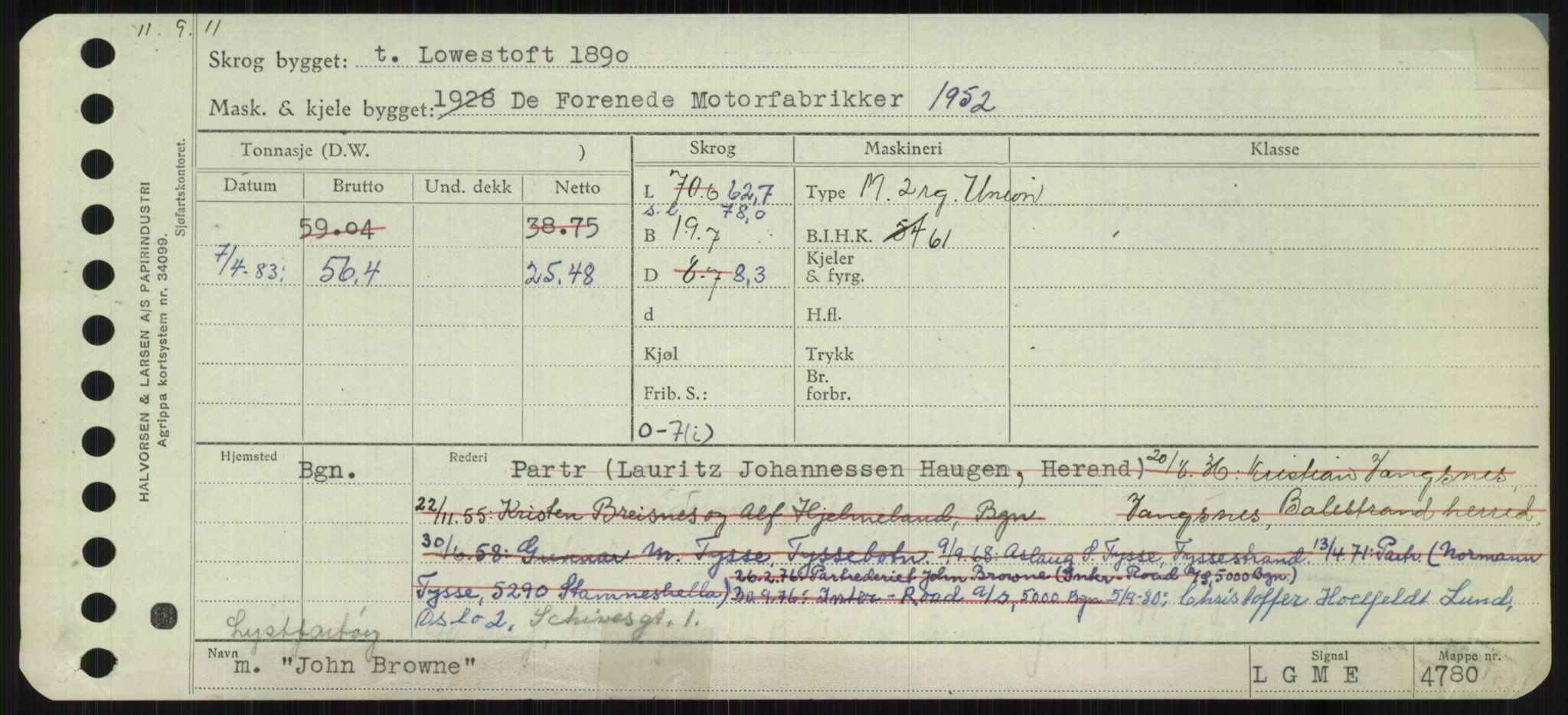 Sjøfartsdirektoratet med forløpere, Skipsmålingen, RA/S-1627/H/Ha/L0003/0001: Fartøy, Hilm-Mar / Fartøy, Hilm-Kol, p. 519