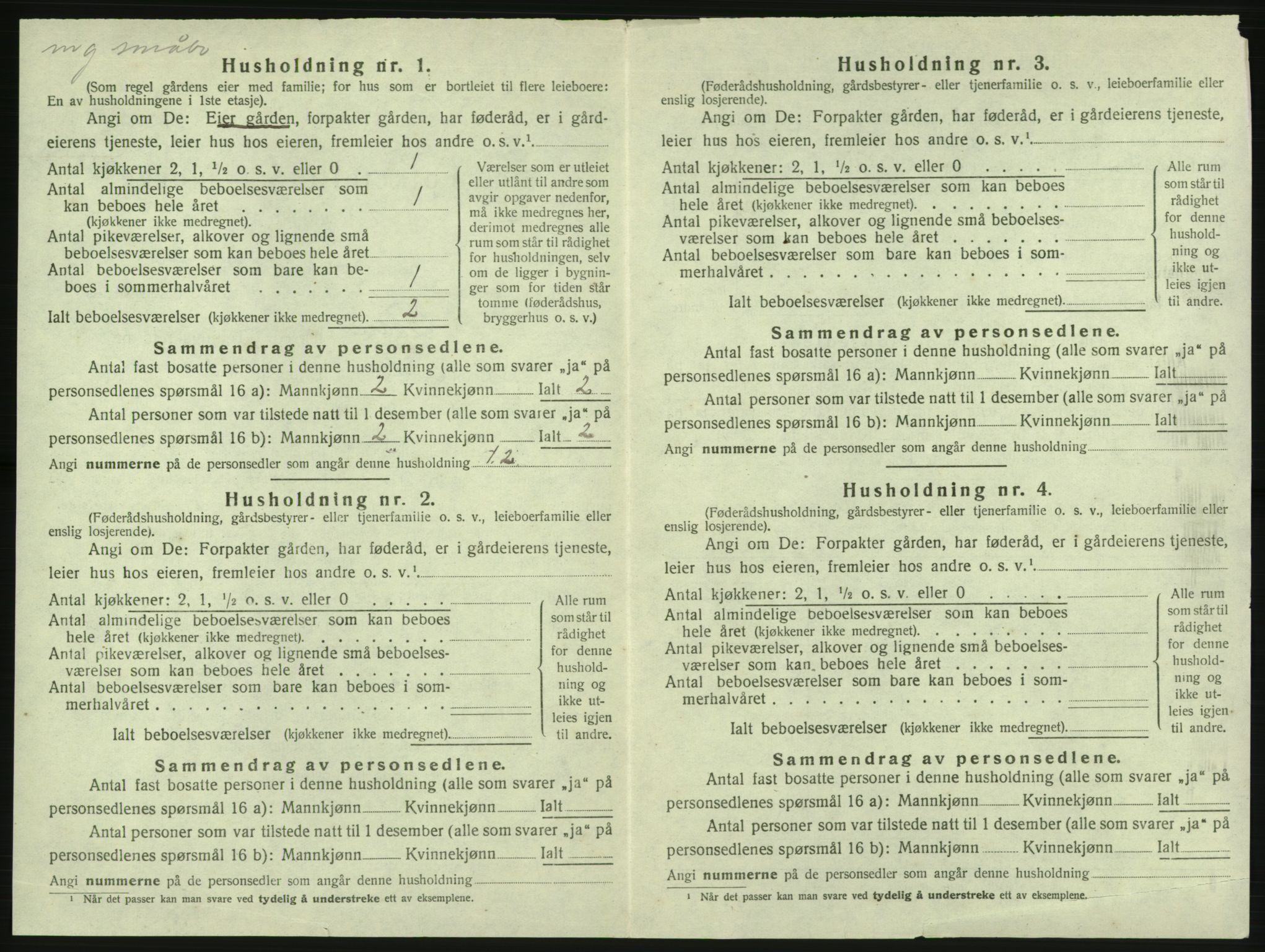 SAK, 1920 census for Fjære, 1920, p. 2110