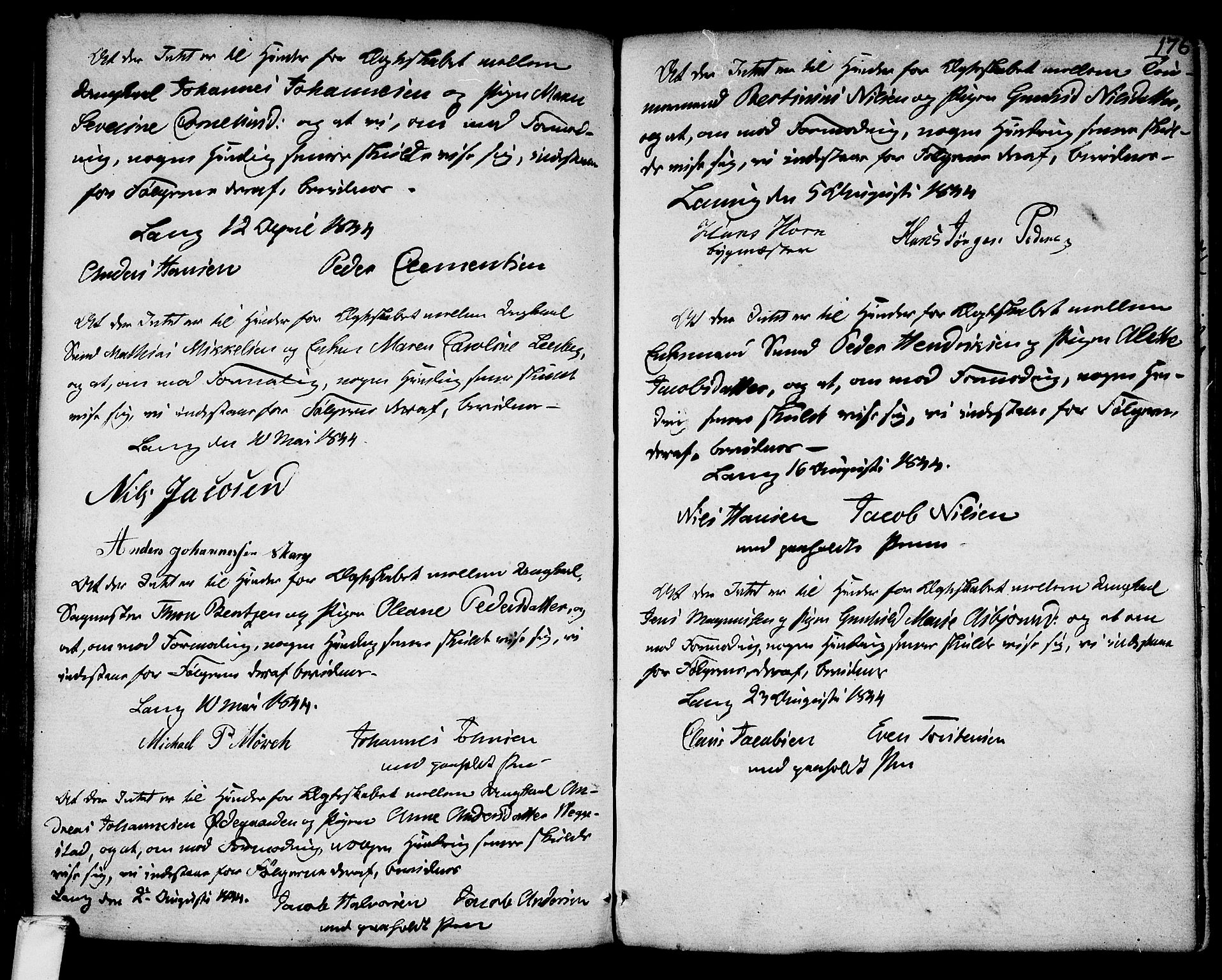Larvik kirkebøker, SAKO/A-352/G/Ga/L0001: Parish register (copy) no. I 1, 1785-1807, p. 176