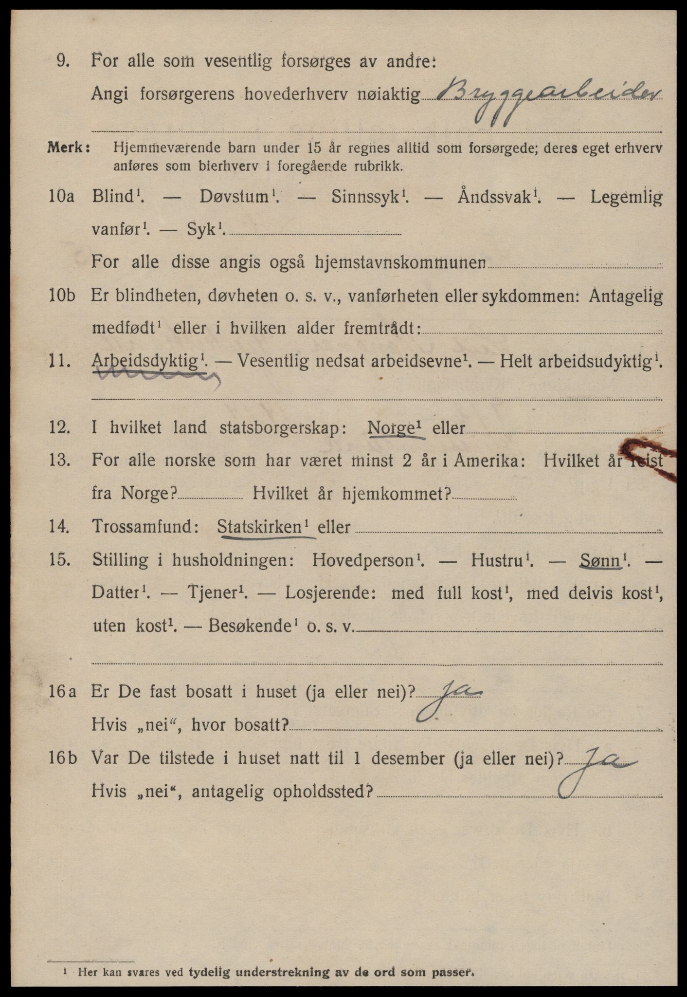SAT, 1920 census for Kristiansund, 1920, p. 30906