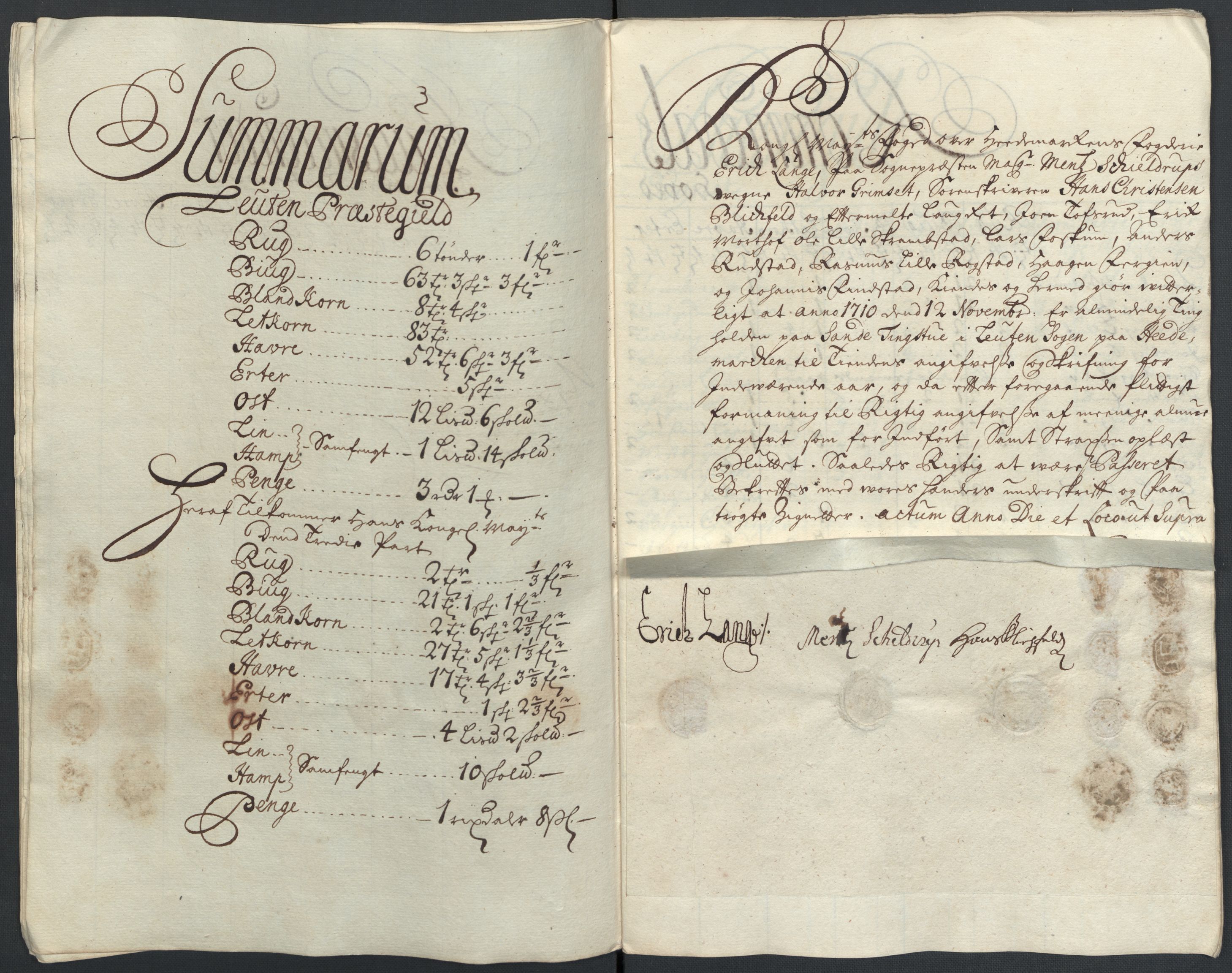 Rentekammeret inntil 1814, Reviderte regnskaper, Fogderegnskap, AV/RA-EA-4092/R16/L1046: Fogderegnskap Hedmark, 1710, p. 46