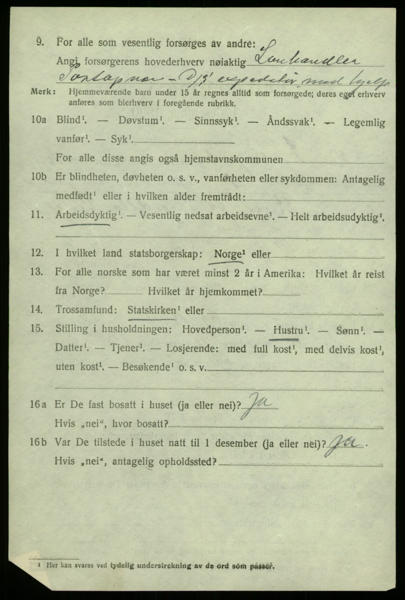 SAB, 1920 census for Sogndal, 1920, p. 6608