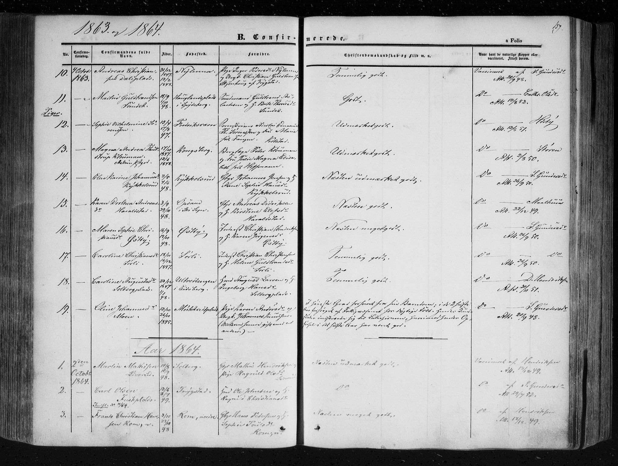 Askim prestekontor Kirkebøker, SAO/A-10900/F/Fa/L0005: Parish register (official) no. 5, 1847-1879, p. 159