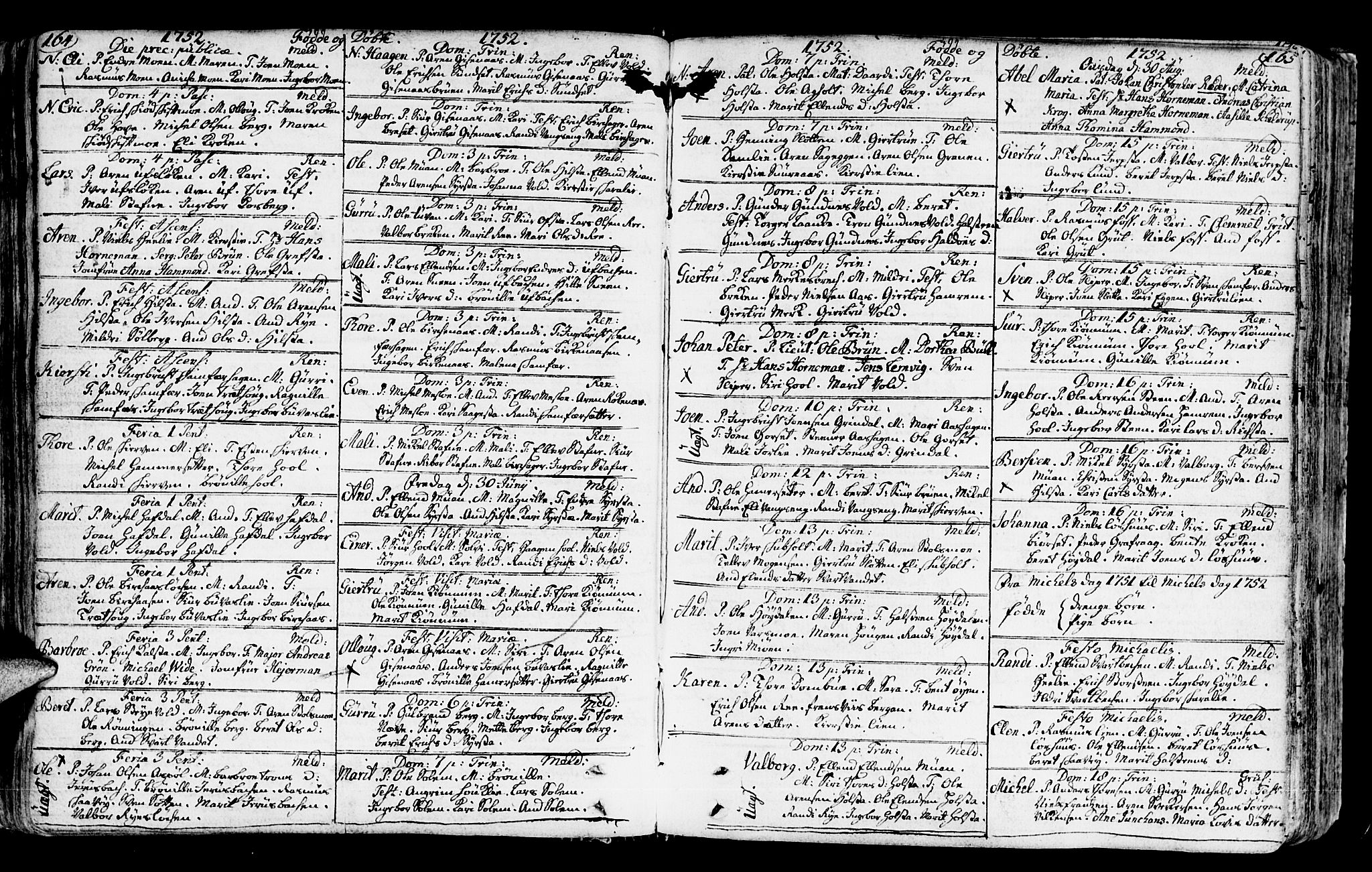 Ministerialprotokoller, klokkerbøker og fødselsregistre - Sør-Trøndelag, SAT/A-1456/672/L0851: Parish register (official) no. 672A04, 1751-1775, p. 164-165