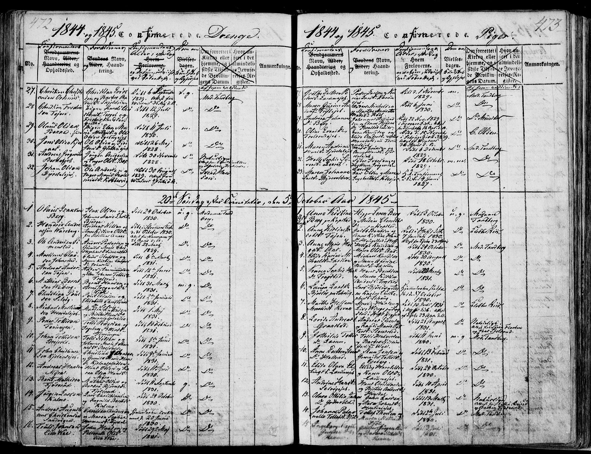 Sande Kirkebøker, SAKO/A-53/F/Fa/L0003: Parish register (official) no. 3, 1814-1847, p. 472-473