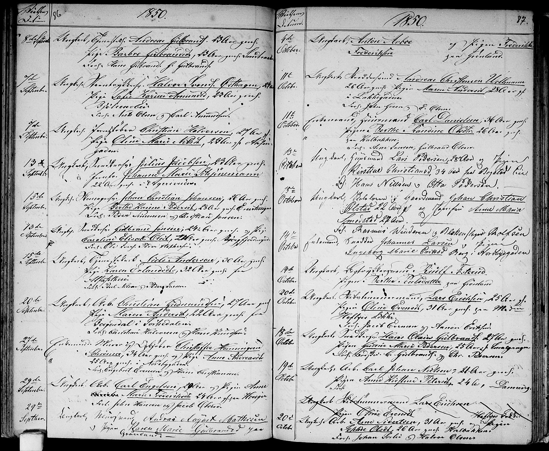 Aker prestekontor kirkebøker, SAO/A-10861/G/L0011: Parish register (copy) no. 11, 1846-1859, p. 86-87