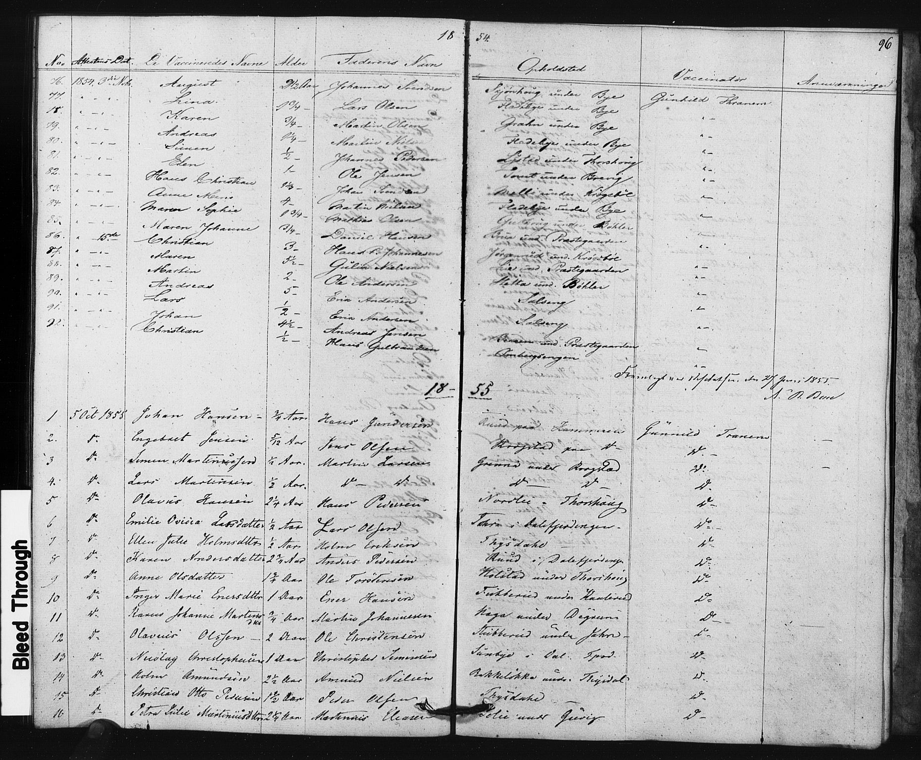 Enebakk prestekontor Kirkebøker, SAO/A-10171c/F/Fa/L0015: Parish register (official) no. I 15, 1830-1867, p. 96