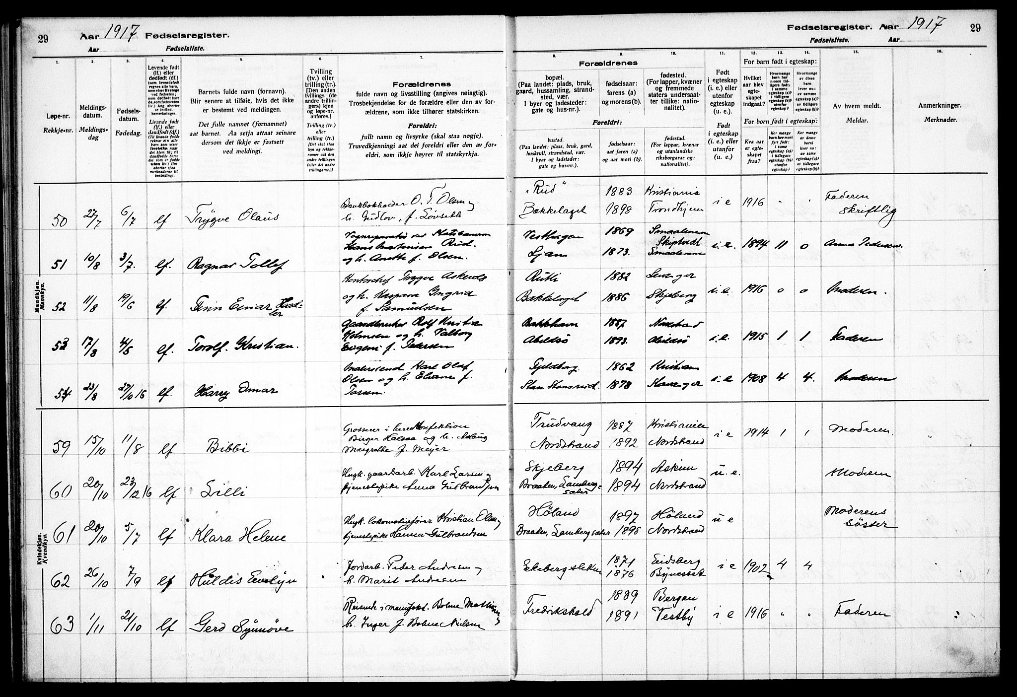Nordstrand prestekontor Kirkebøker, AV/SAO-A-10362a/J/Ja/L0001: Birth register no. I 1, 1916-1924, p. 29