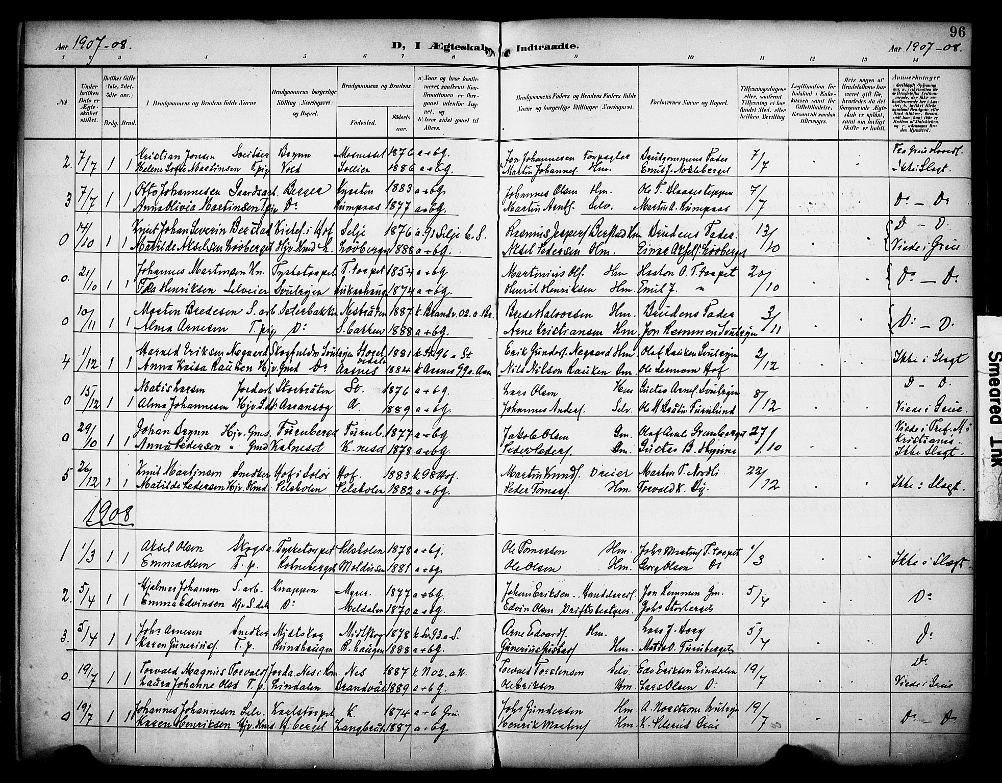 Grue prestekontor, AV/SAH-PREST-036/H/Ha/Haa/L0014: Parish register (official) no. 14, 1898-1915, p. 96