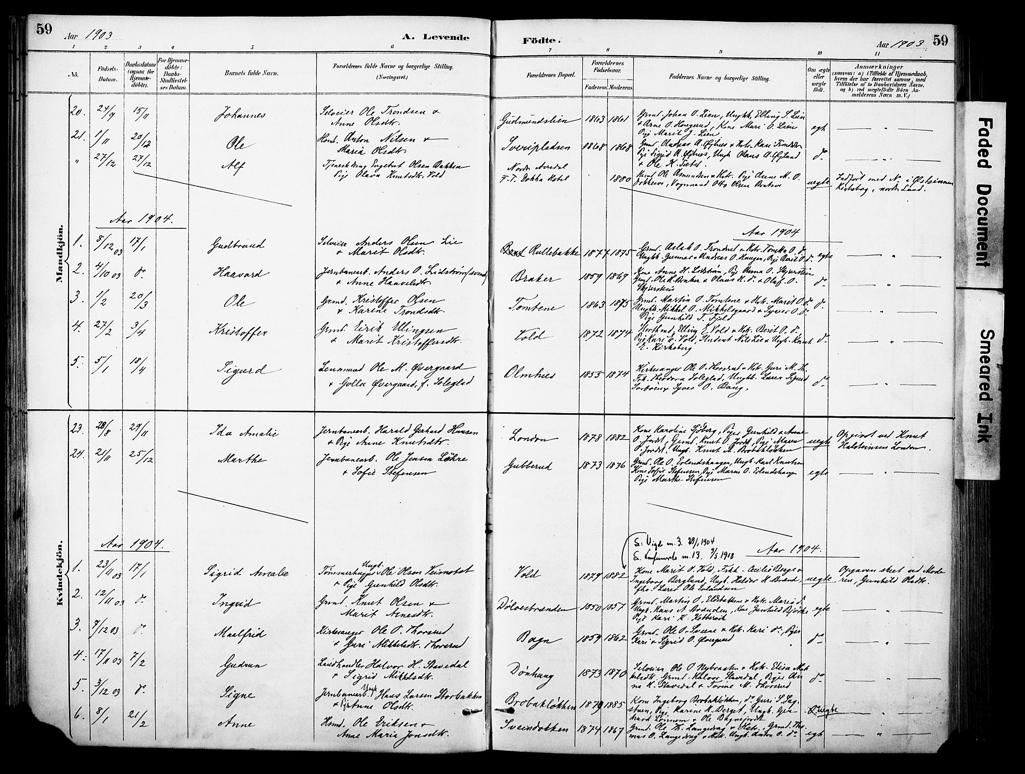 Sør-Aurdal prestekontor, SAH/PREST-128/H/Ha/Haa/L0009: Parish register (official) no. 9, 1886-1906, p. 59