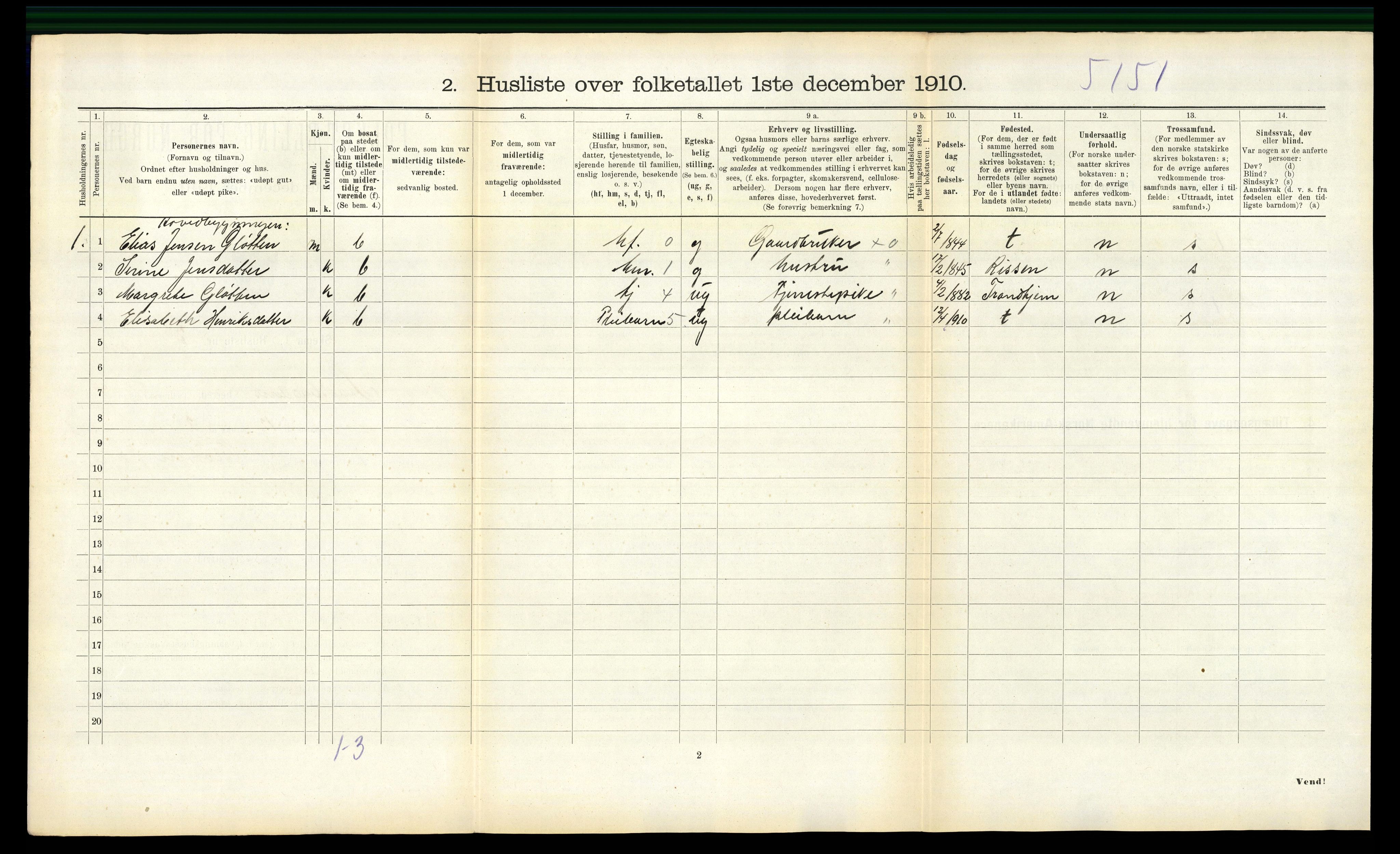 RA, 1910 census for Stadsbygd, 1910, p. 262