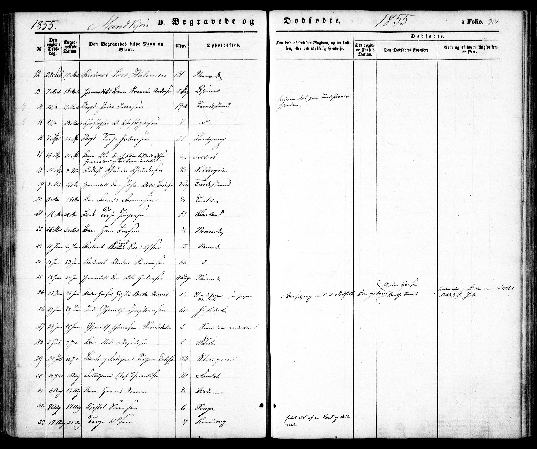 Holt sokneprestkontor, AV/SAK-1111-0021/F/Fa/L0008: Parish register (official) no. A 8, 1849-1860, p. 301