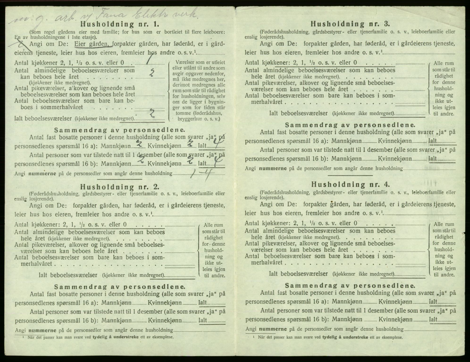 SAB, 1920 census for Fana, 1920, p. 1230