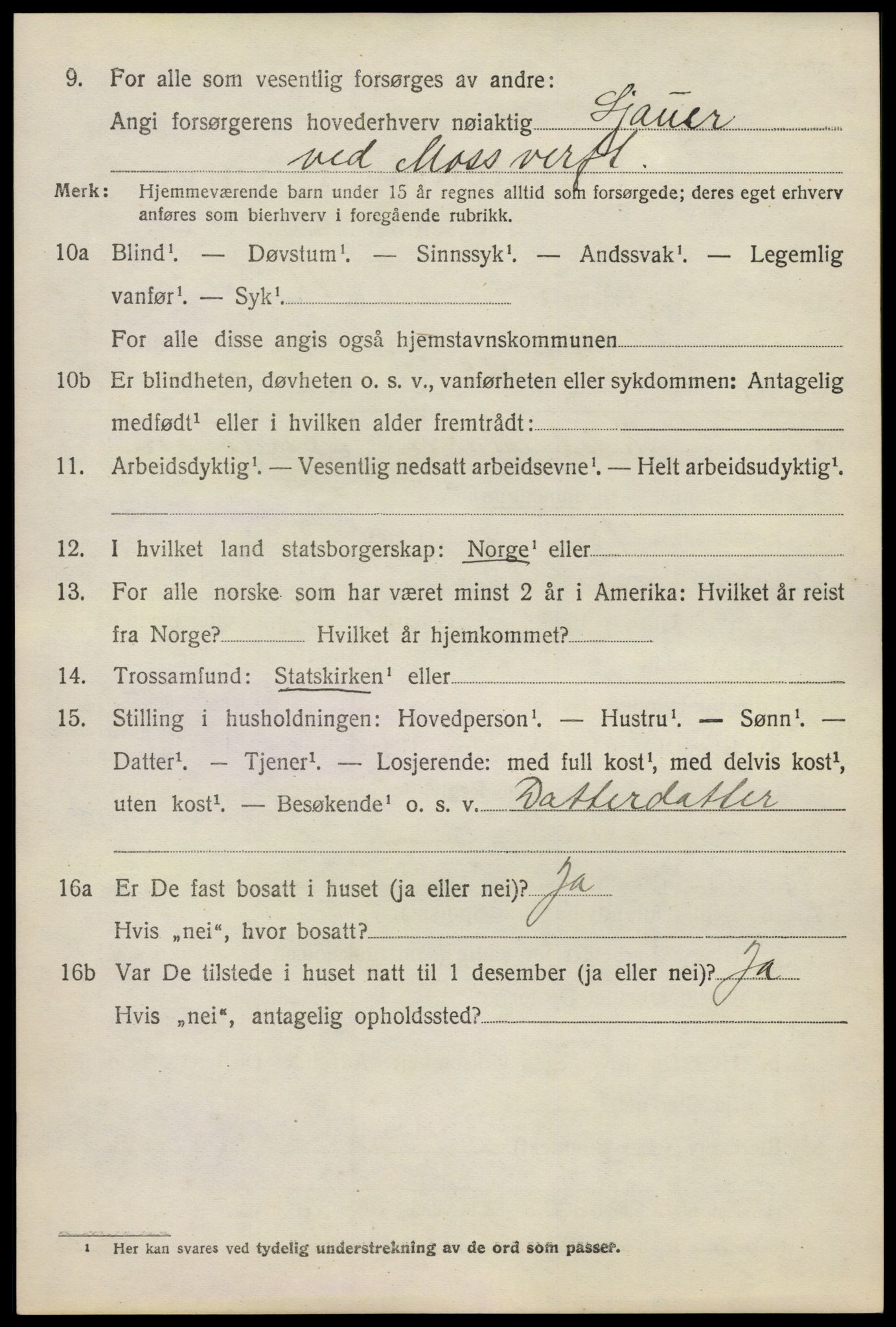 SAO, 1920 census for Moss land district, 1920, p. 3758