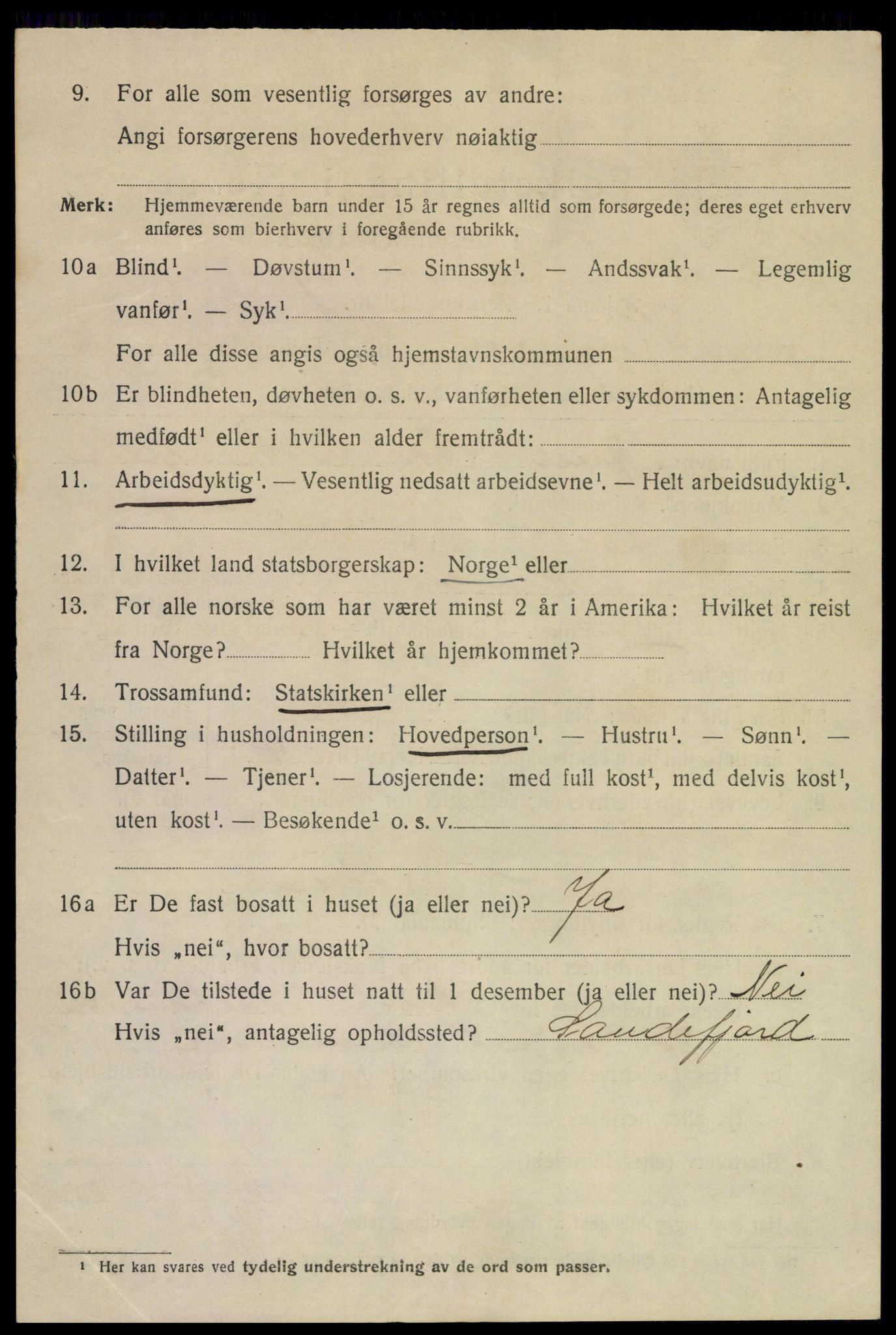 SAKO, 1920 census for Kragerø, 1920, p. 9068