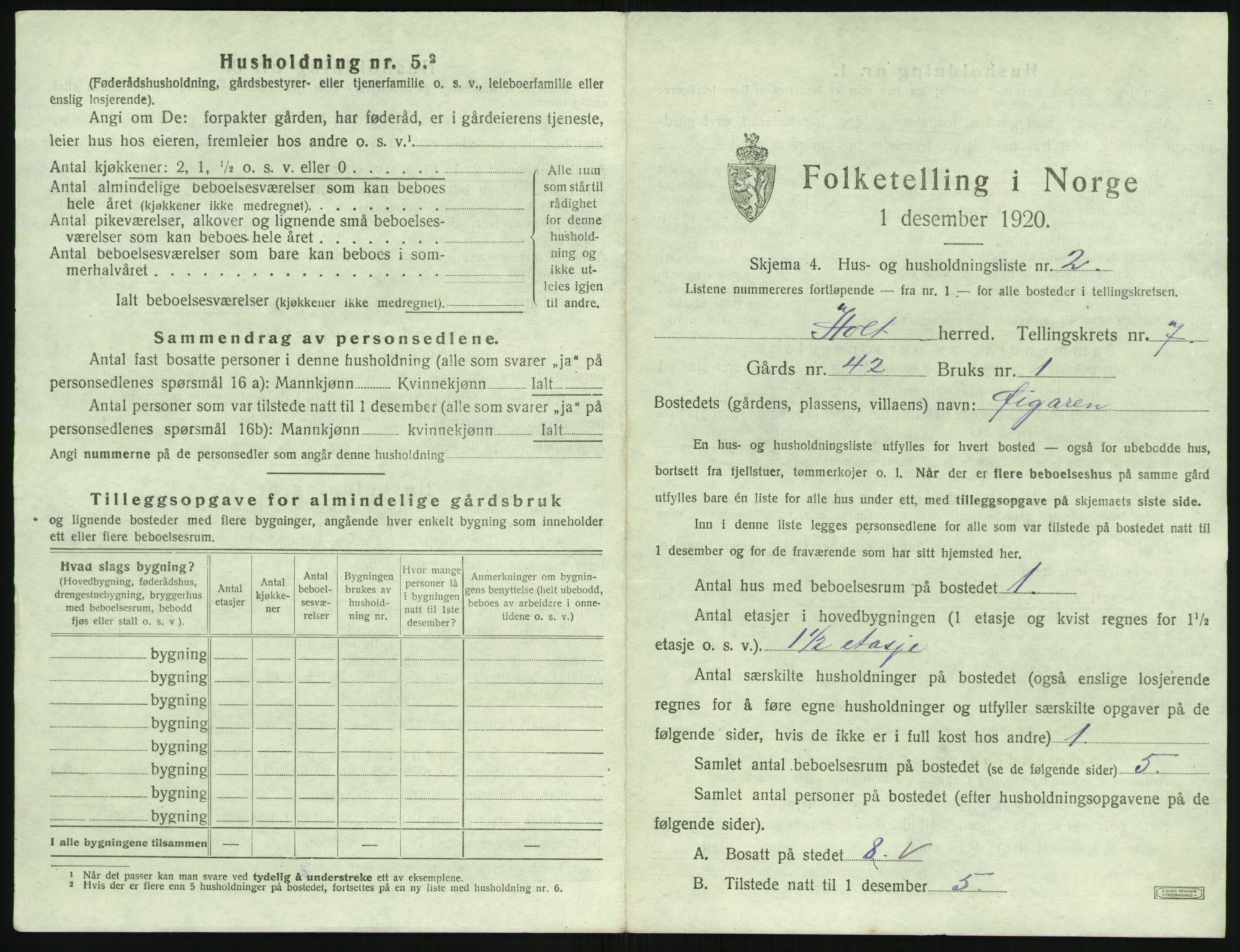 SAK, 1920 census for Holt, 1920, p. 586