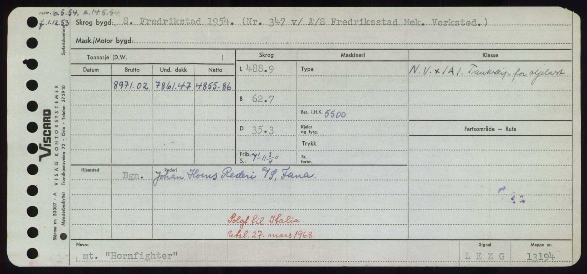 Sjøfartsdirektoratet med forløpere, Skipsmålingen, RA/S-1627/H/Hd/L0017: Fartøy, Holi-Hå, p. 85