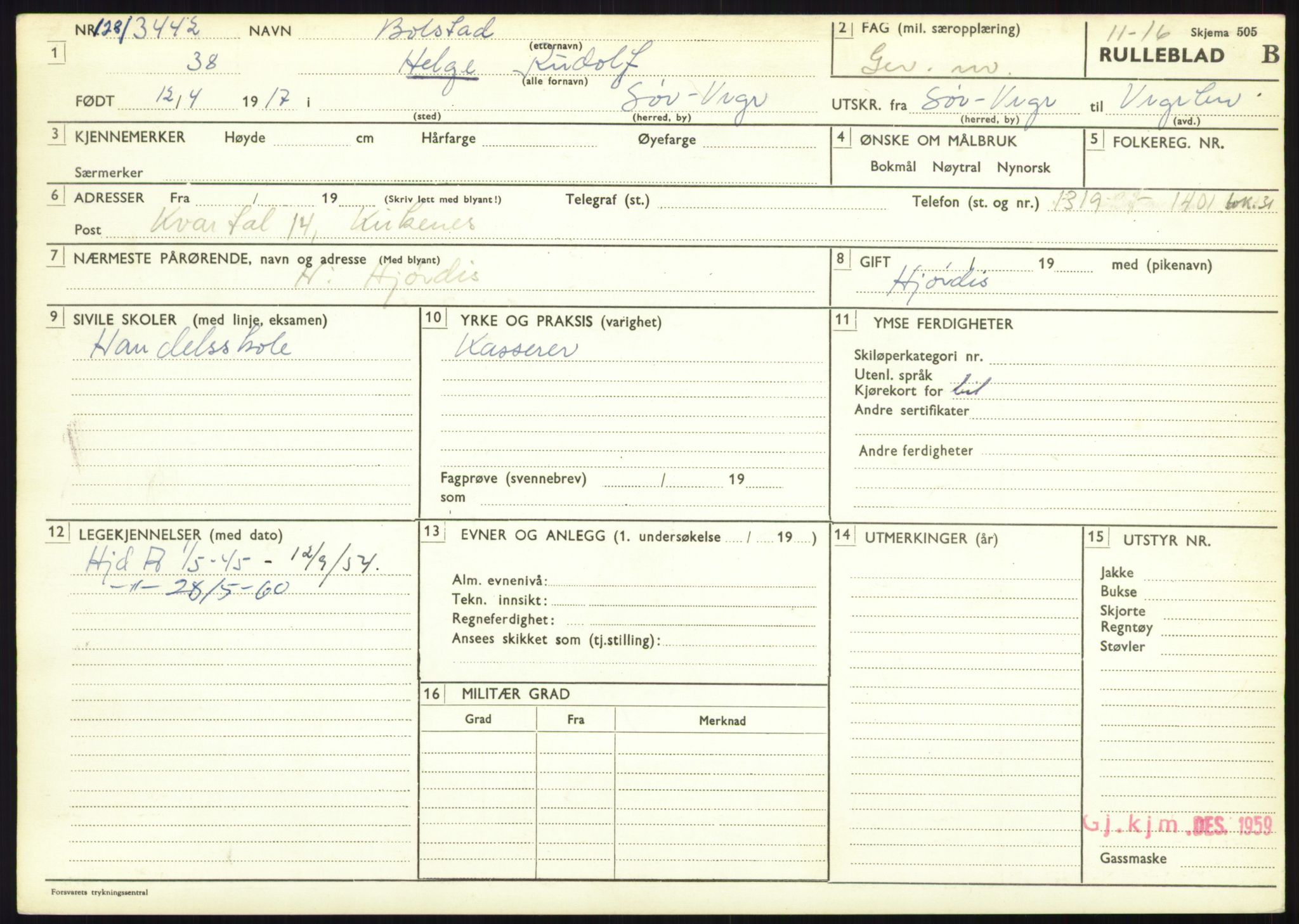 Forsvaret, Varanger bataljon, AV/RA-RAFA-2258/1/D/L0446: Rulleblad for menige født 1917-1919, 1917-1919, p. 32