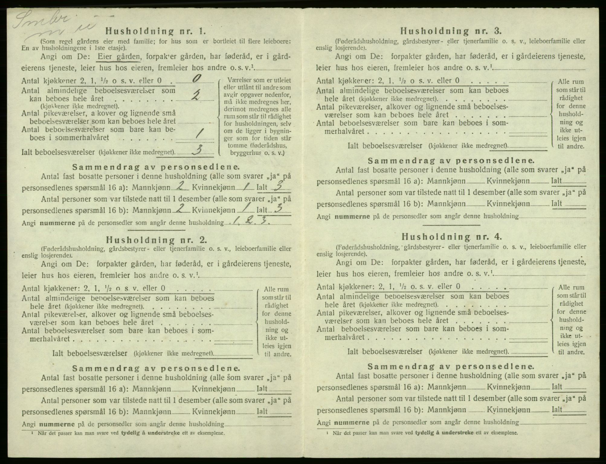 SAB, 1920 census for Kvam, 1920, p. 556