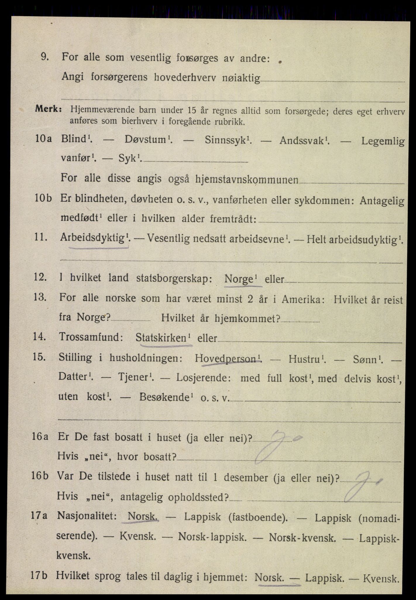 SAT, 1920 census for Meløy, 1920, p. 5924