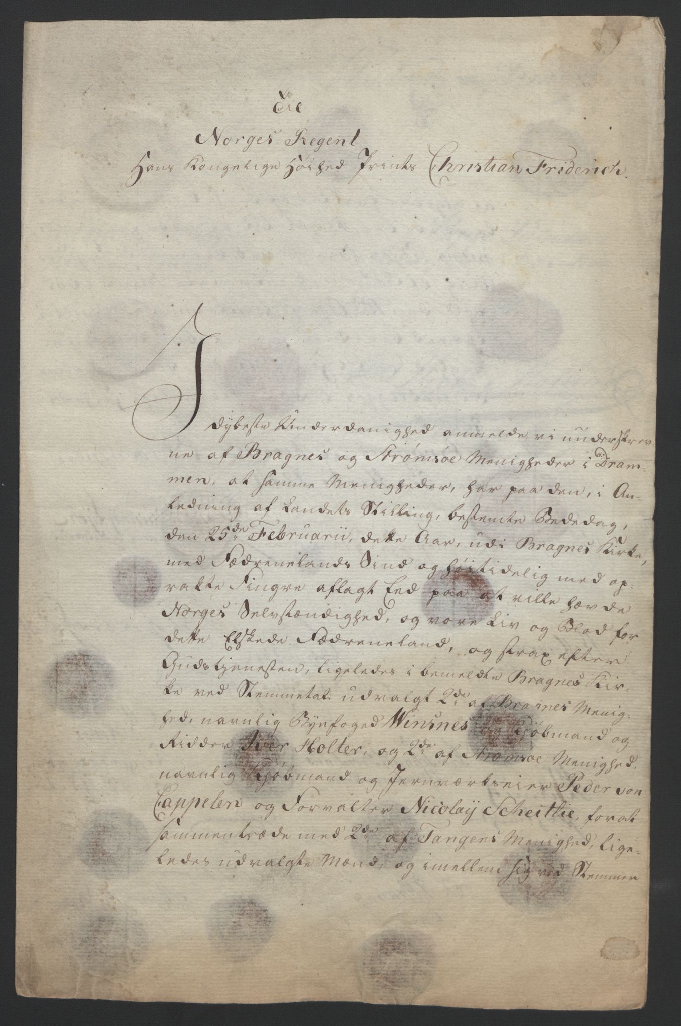 Statsrådssekretariatet, RA/S-1001/D/Db/L0007: Fullmakter for Eidsvollsrepresentantene i 1814. , 1814, p. 8