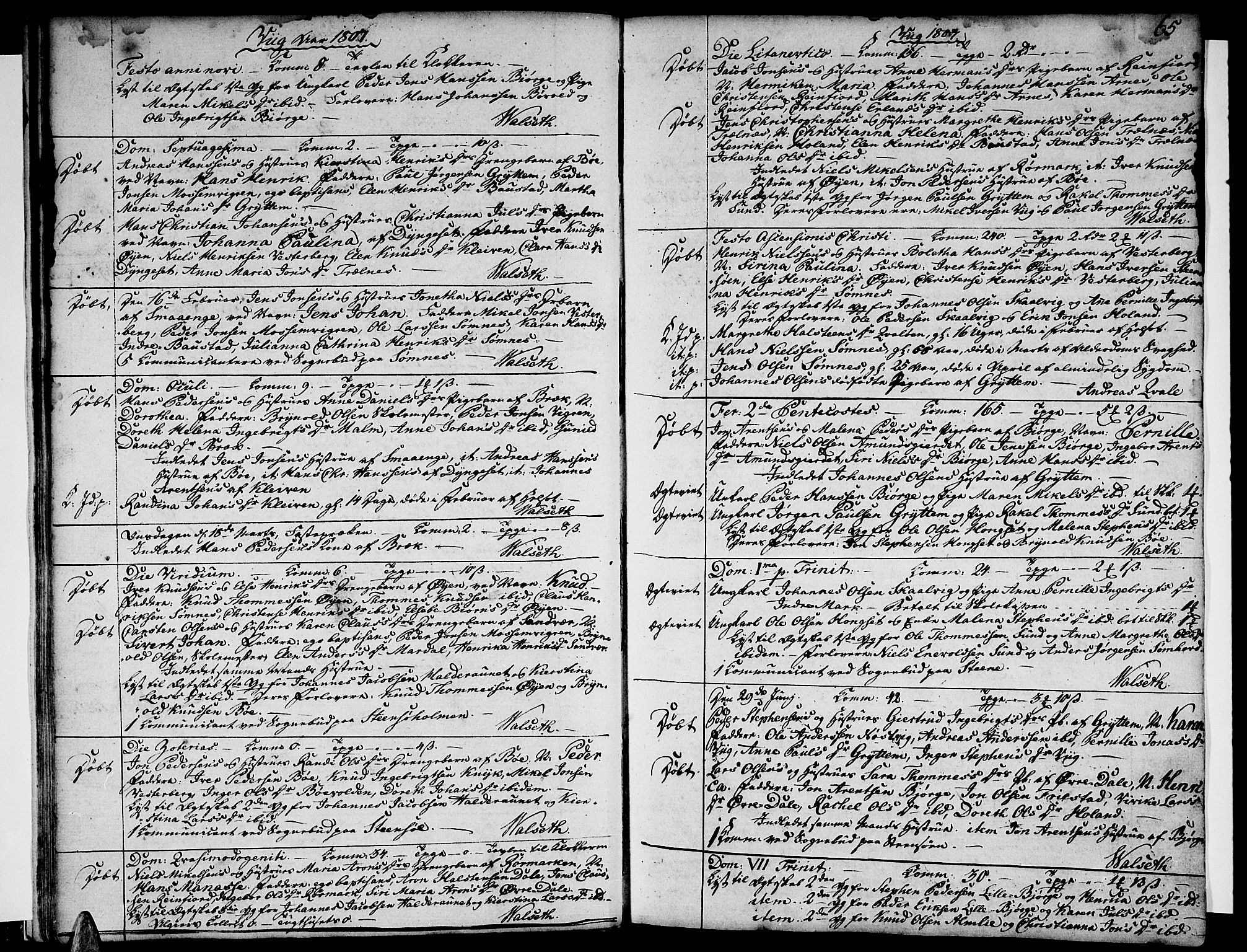 Ministerialprotokoller, klokkerbøker og fødselsregistre - Nordland, SAT/A-1459/812/L0174: Parish register (official) no. 812A03, 1801-1819, p. 65
