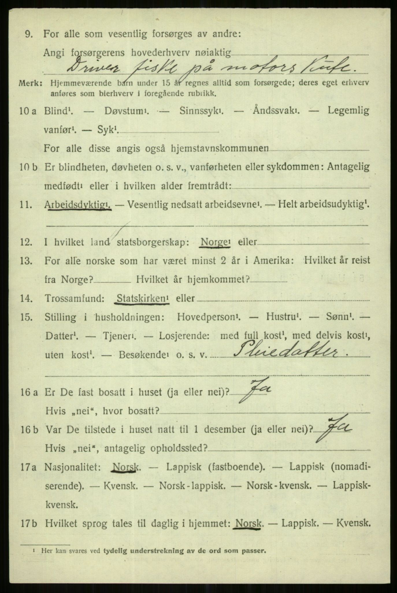 SATØ, 1920 census for Karlsøy, 1920, p. 3306