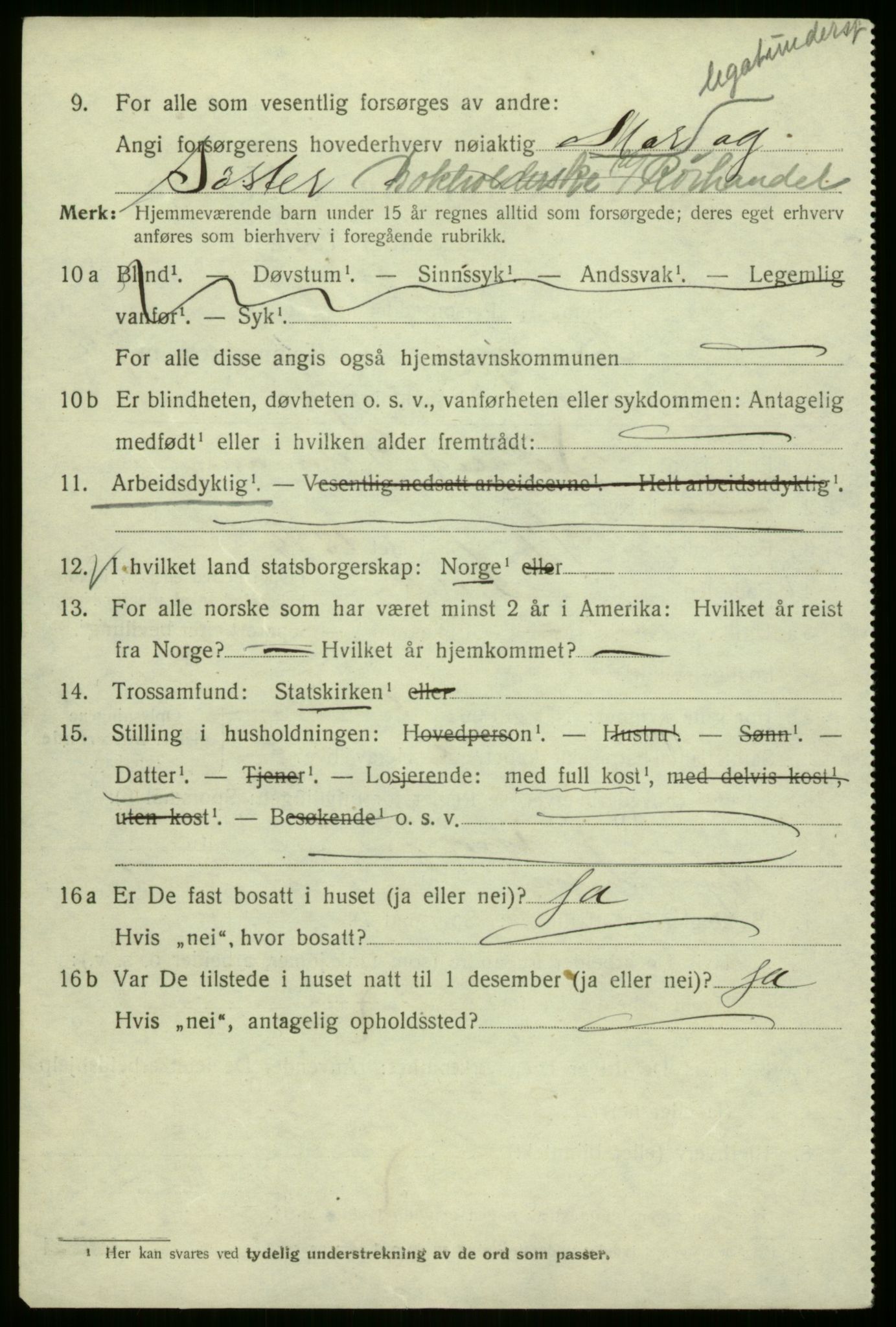 SAB, 1920 census for Bergen, 1920, p. 147671