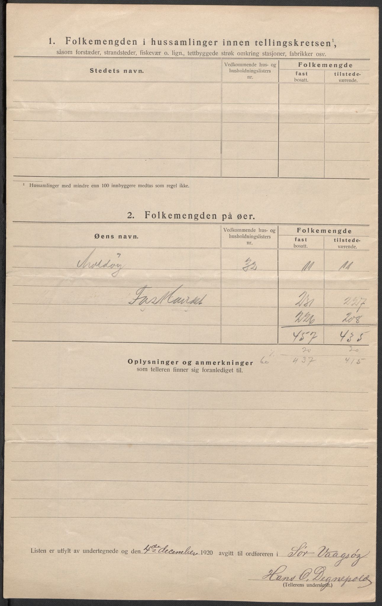 SAB, 1920 census for Sør-Vågsøy, 1920, p. 7